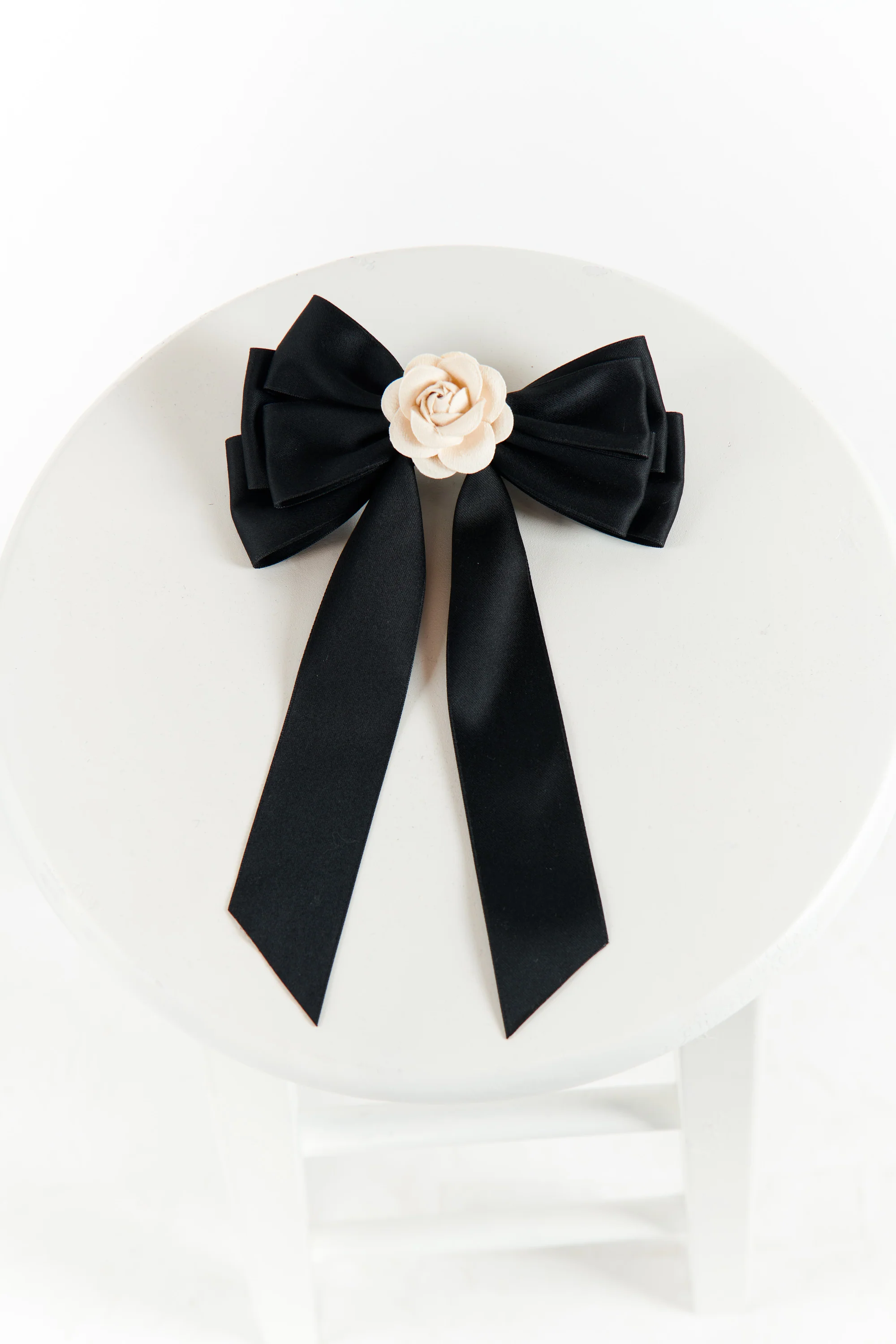 Delaney Bow ~ Black with Rosette