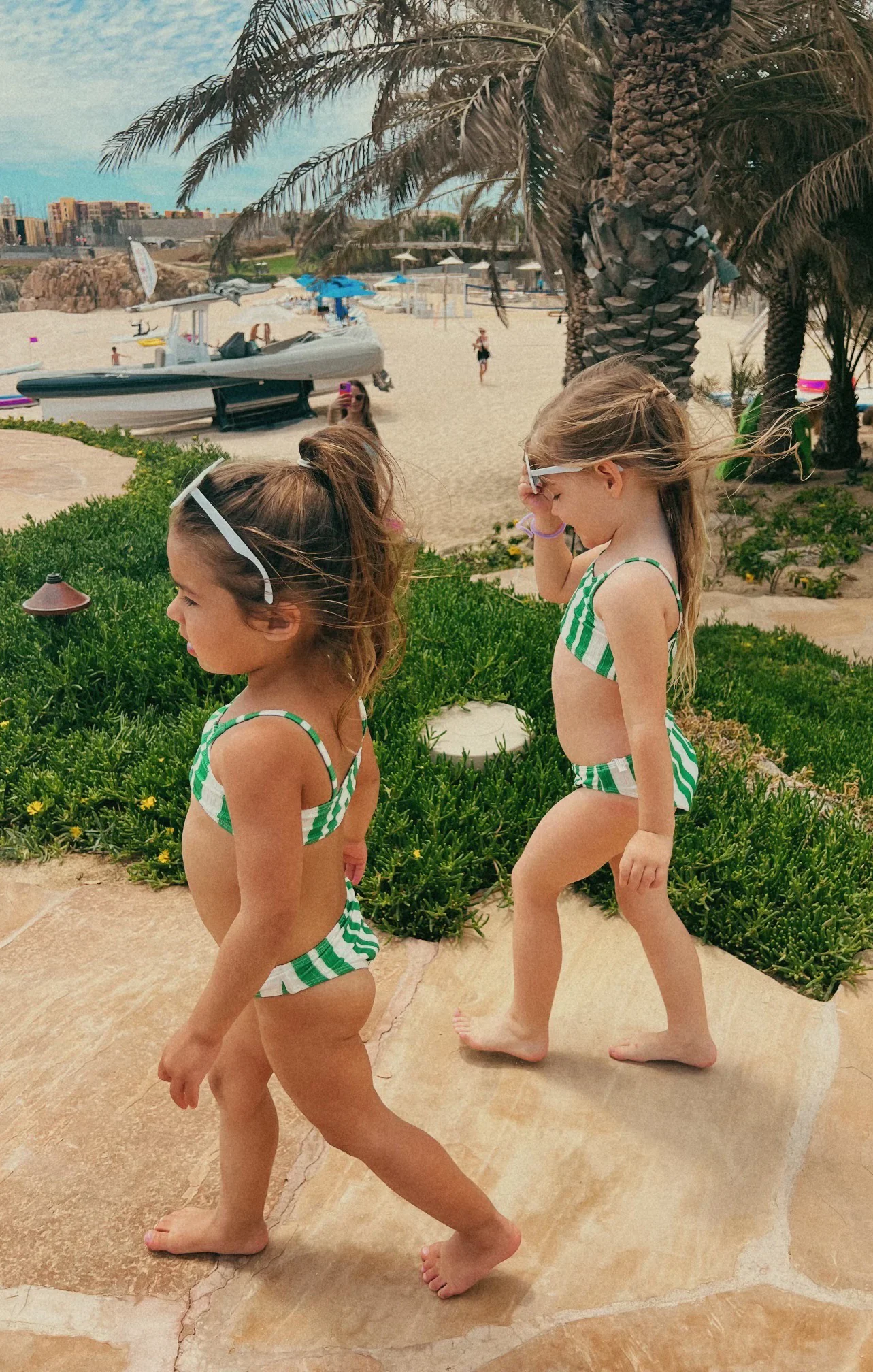 Little Annie Bikini ~ Center Court Stripe Micro Rib