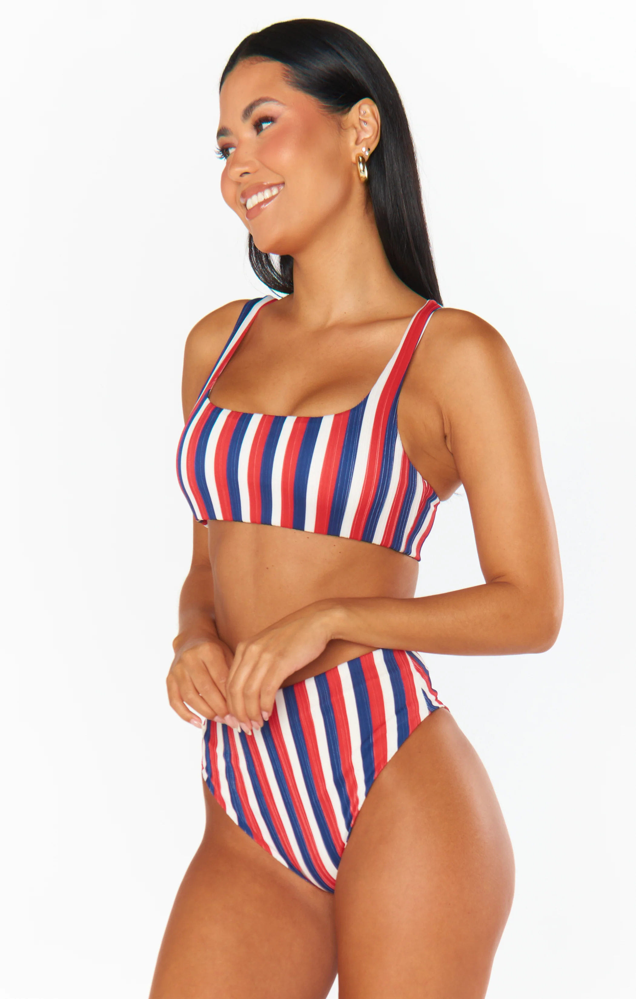 Hot Tub Top ~ Americana Stripe Micro Rib