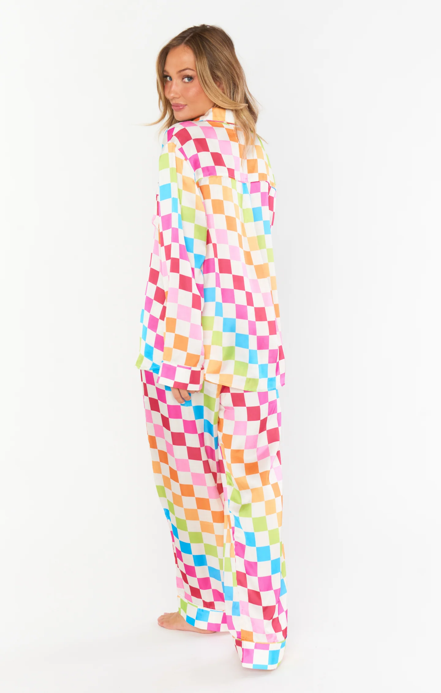 Classic PJ Set ~ Multi Checker Silky