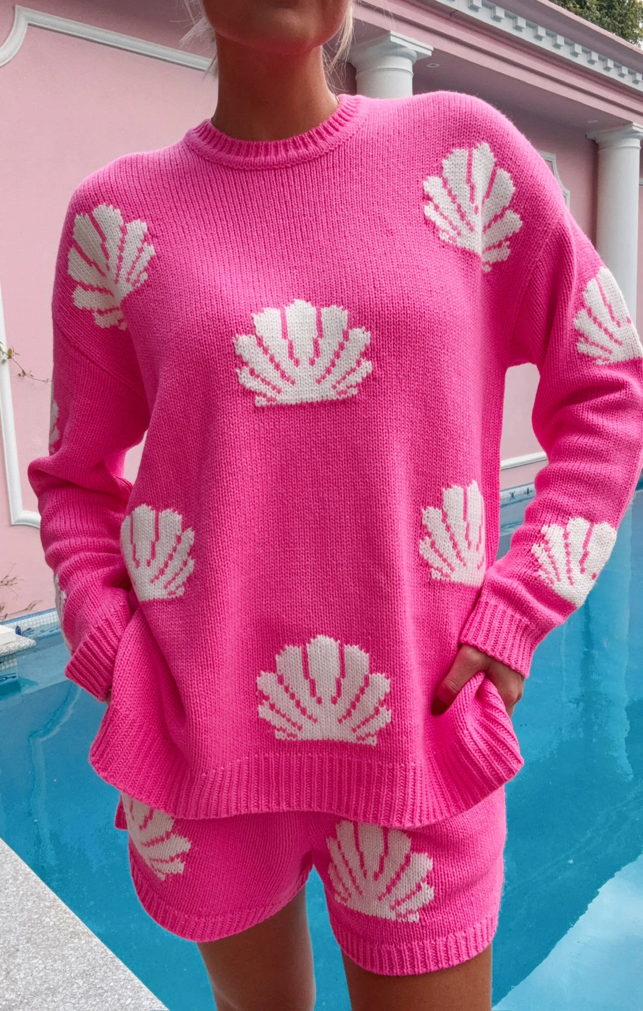 Go To Sweater ~ Hot Pink Shell Knit