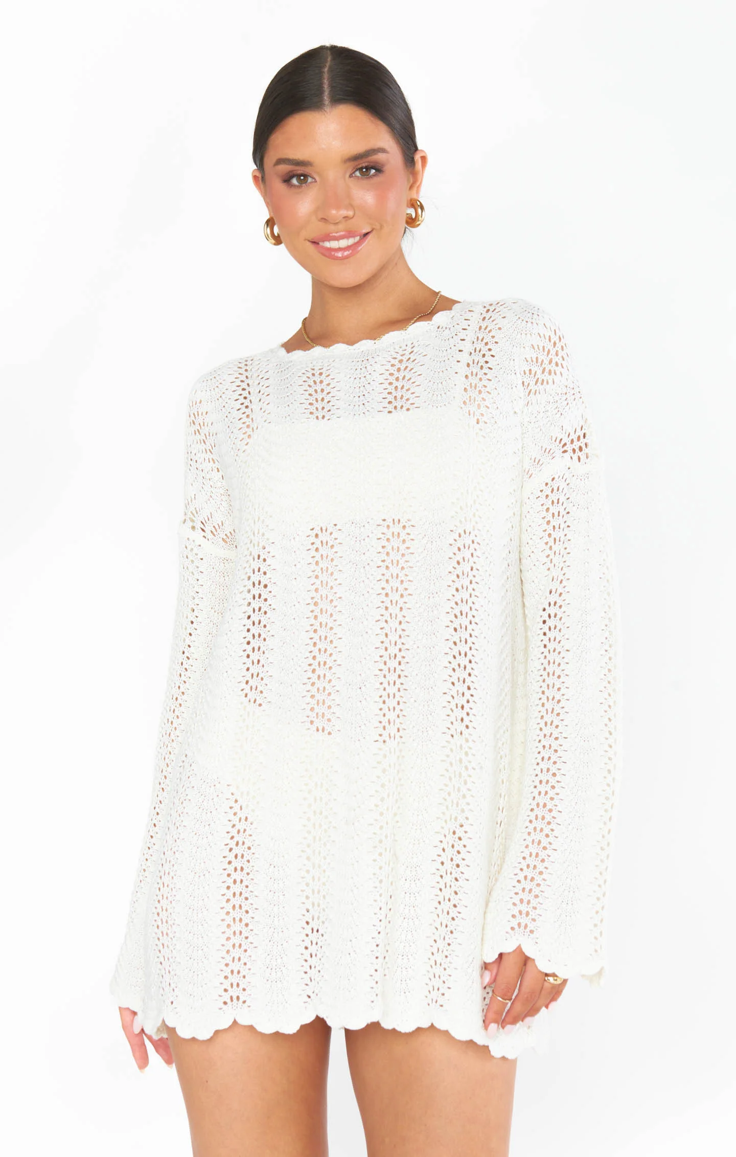 Packable Pullover ~ White Crochet