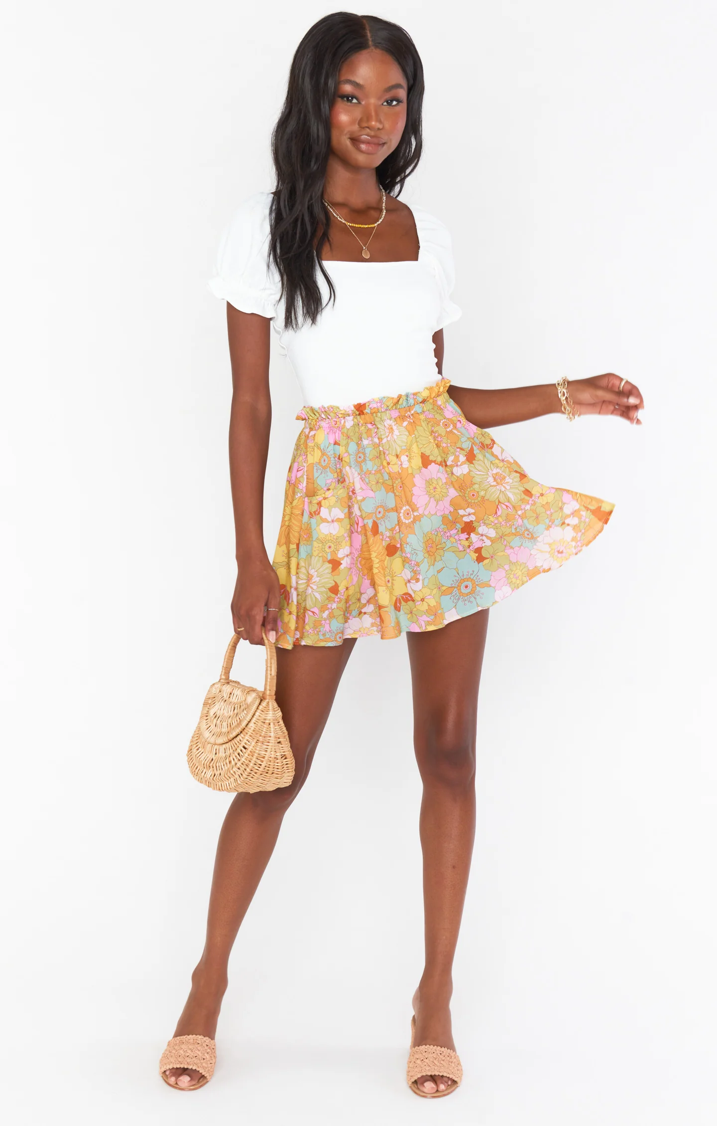 Swing Skirt ~ Groovy Blooms