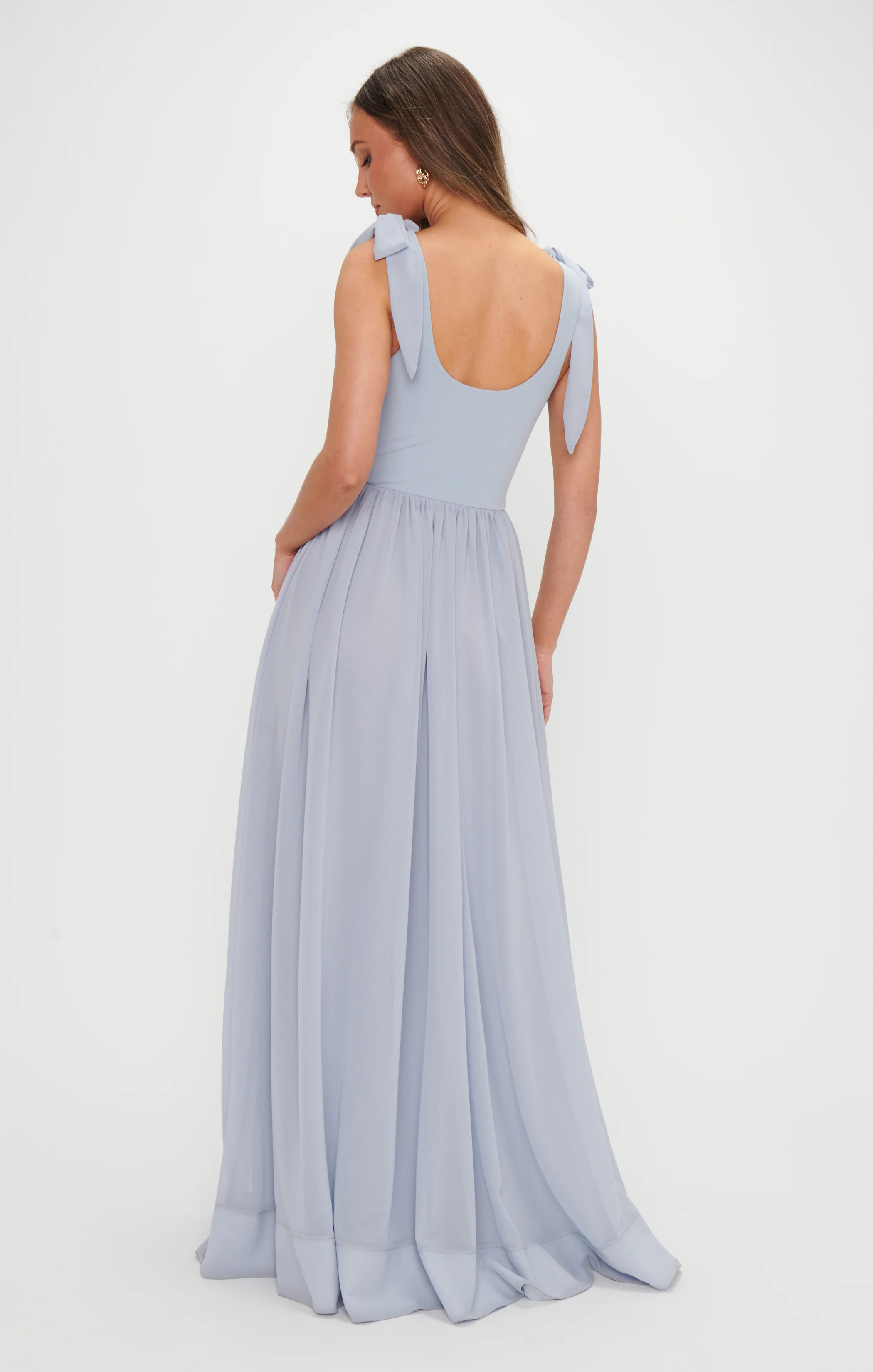 Harper Maxi Dress ~ Steel Blue Chiffon