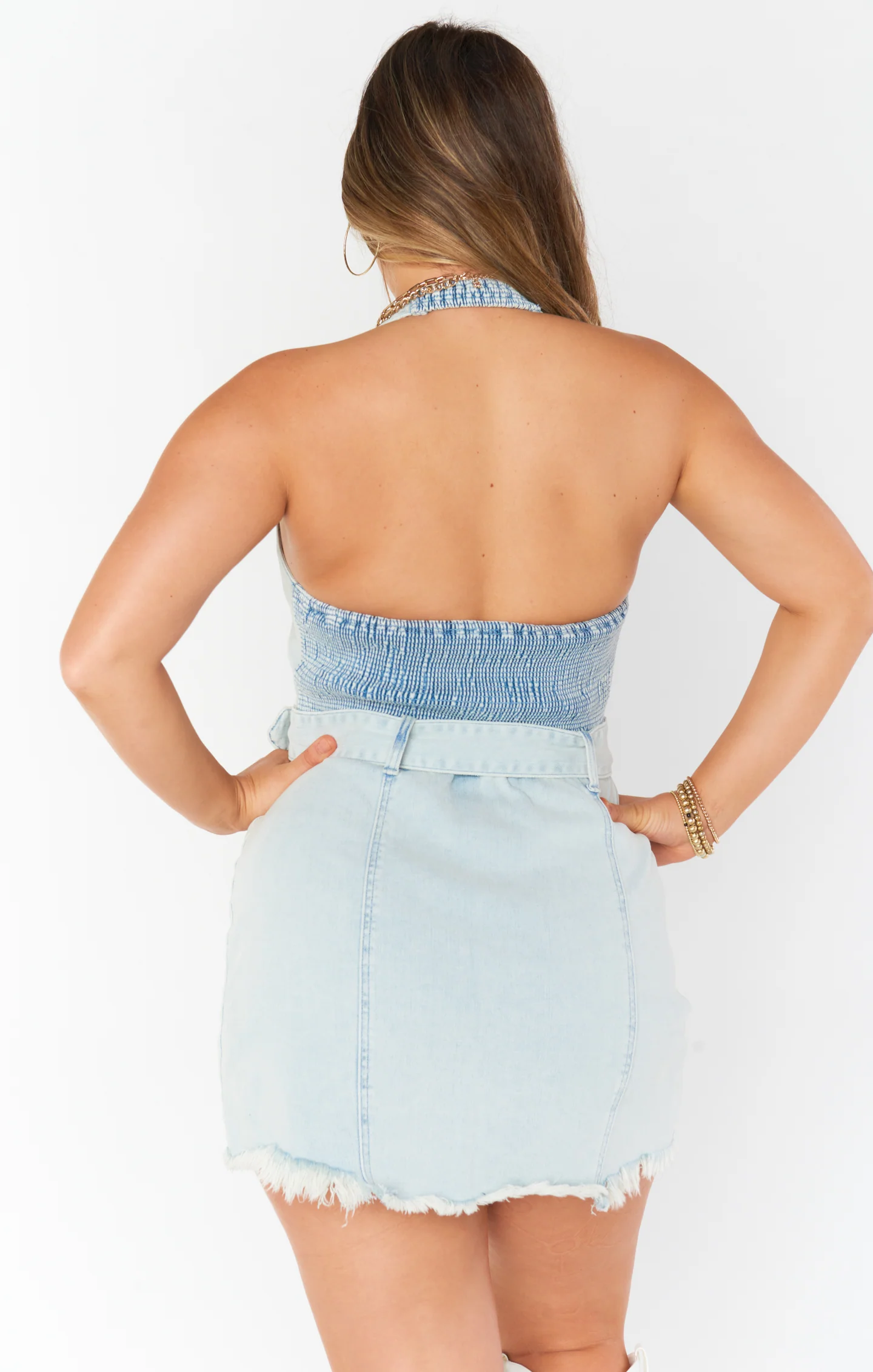 Duncan Halter Dress ~ Blue Jay