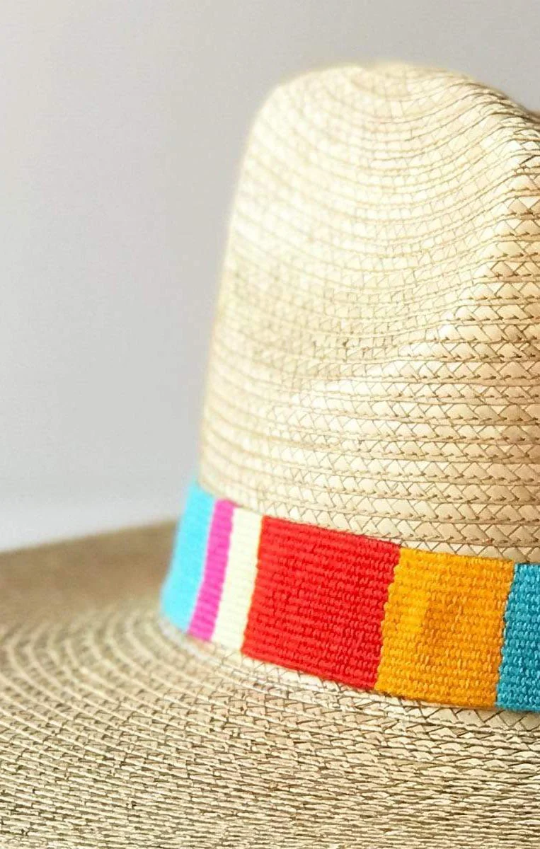 Sunshine Tienda Sandra Palm Hat ~ Rainbow