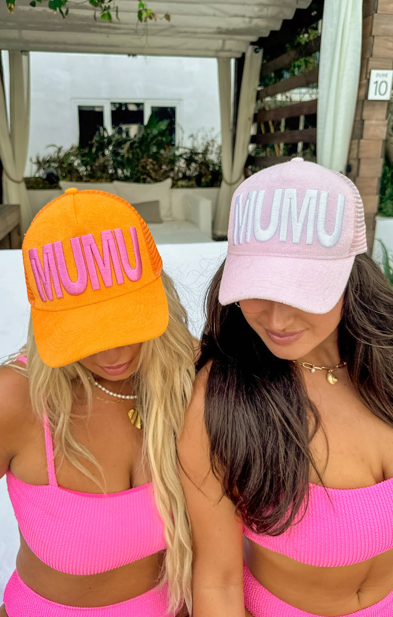 MUMU Terry Trucker Hat ~ Tangerine