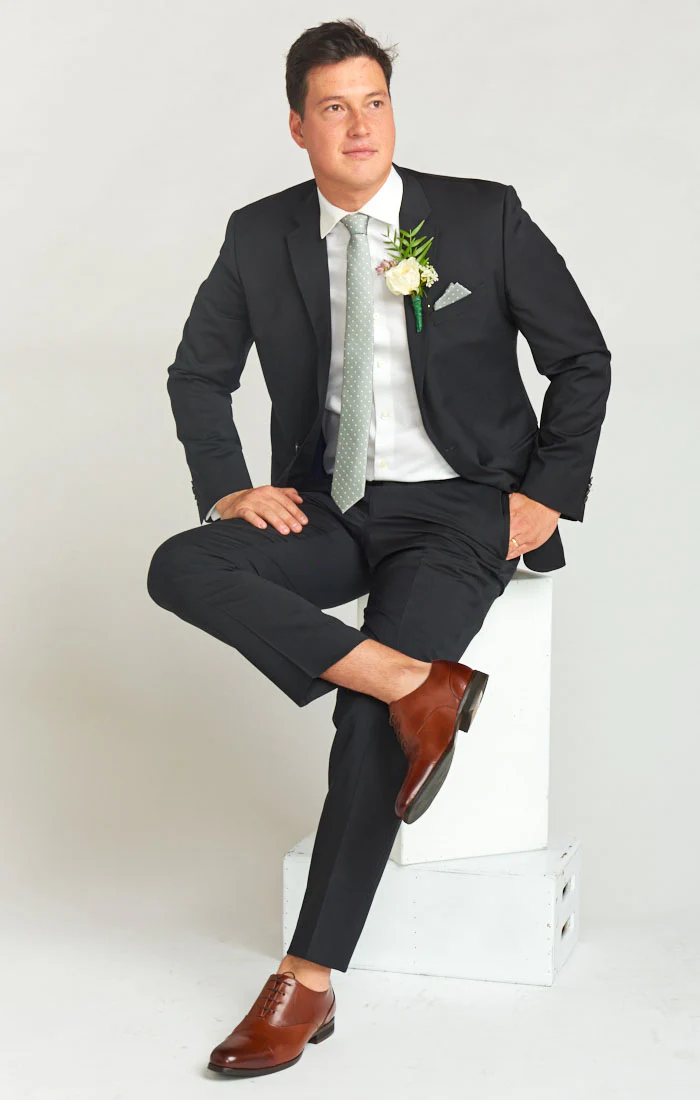 Nico Neck Tie ~ Silver Sage Dot