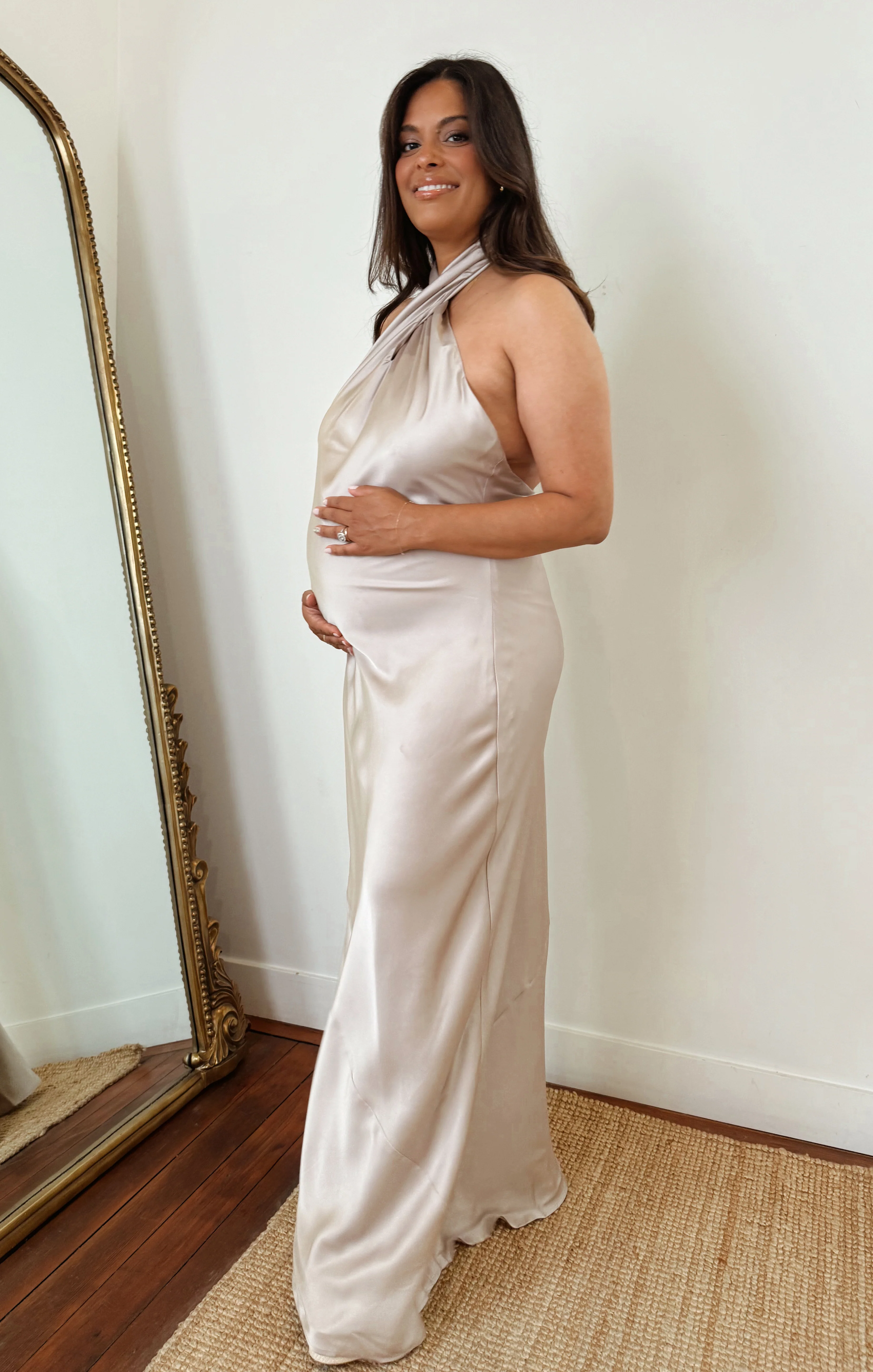 Jasmine Halter Maxi Dress ~ Show Me The Ring Luxe Satin