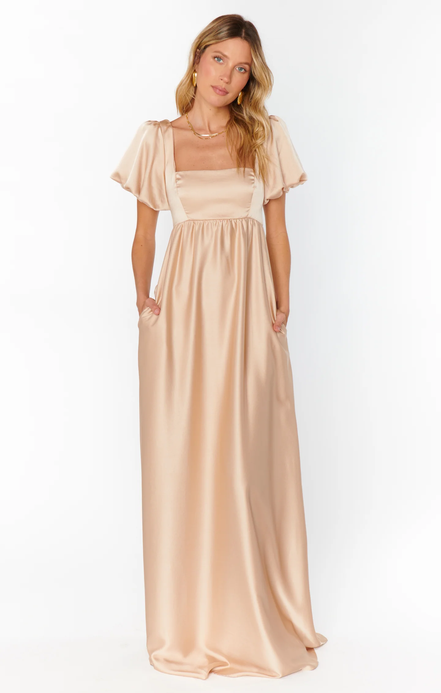 Luna Maxi Dress ~ Gold Velvet Silky