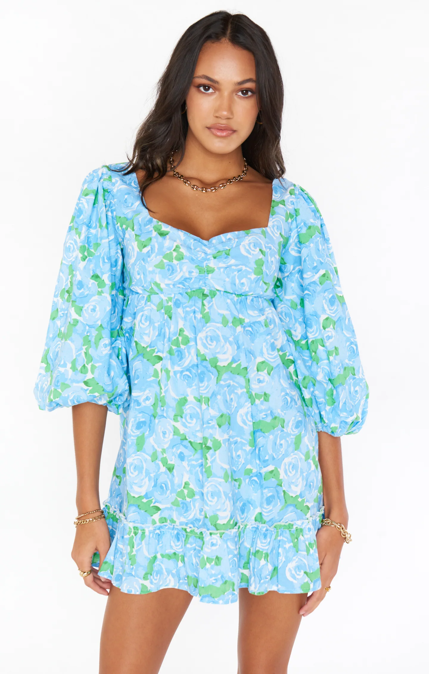 Mandi Mini Dress ~ Something Blue Floral