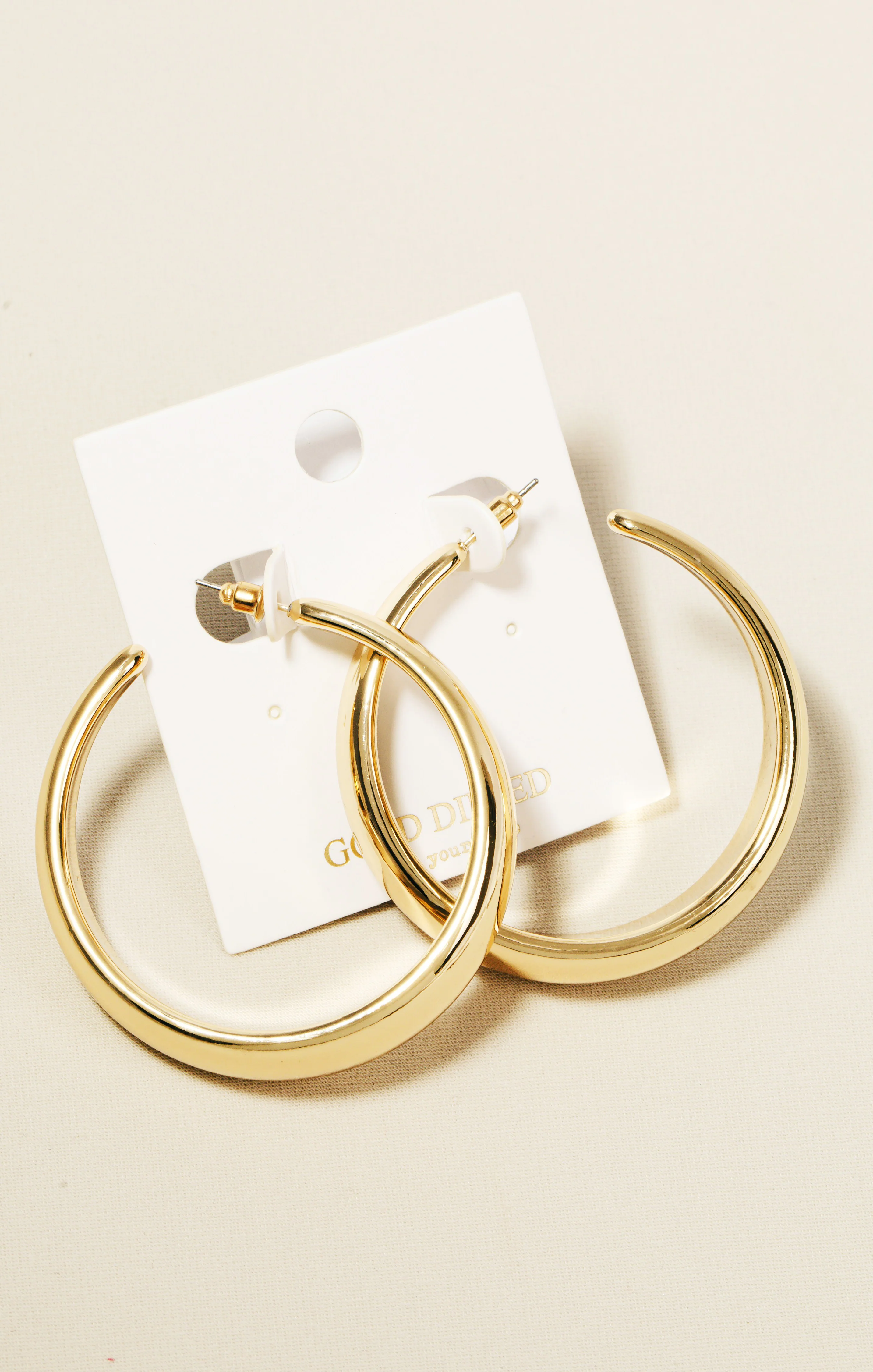 Curved Hoop Earrings ~ Gold
