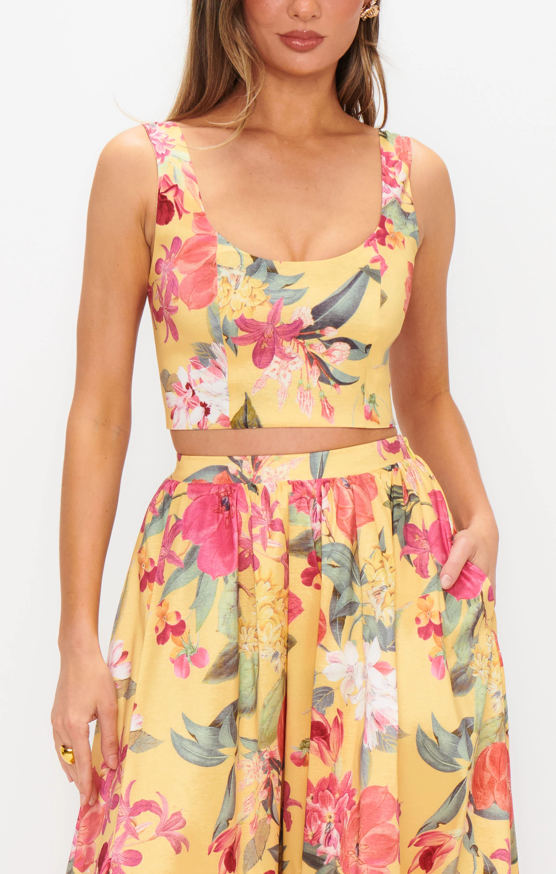 Mimosa Floral Taffeta