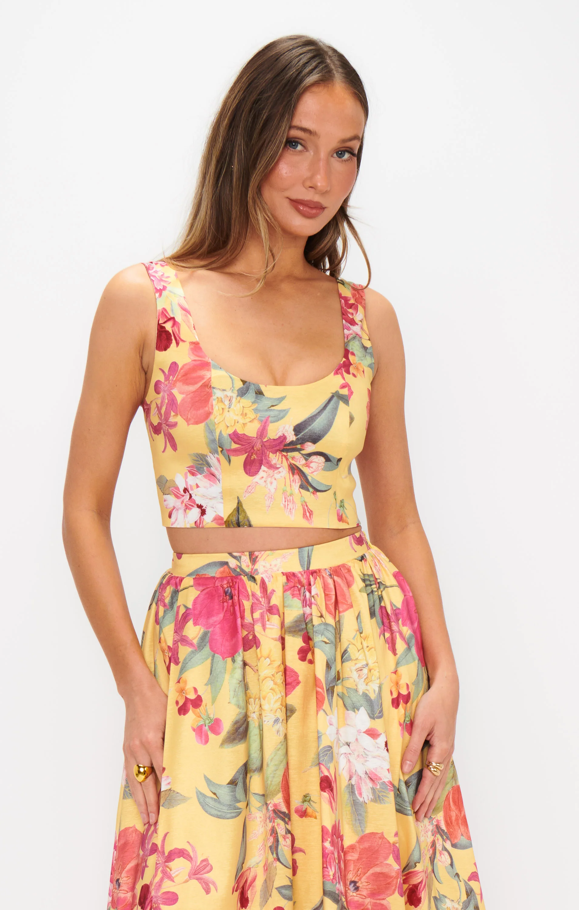 Mimosa Floral Taffeta