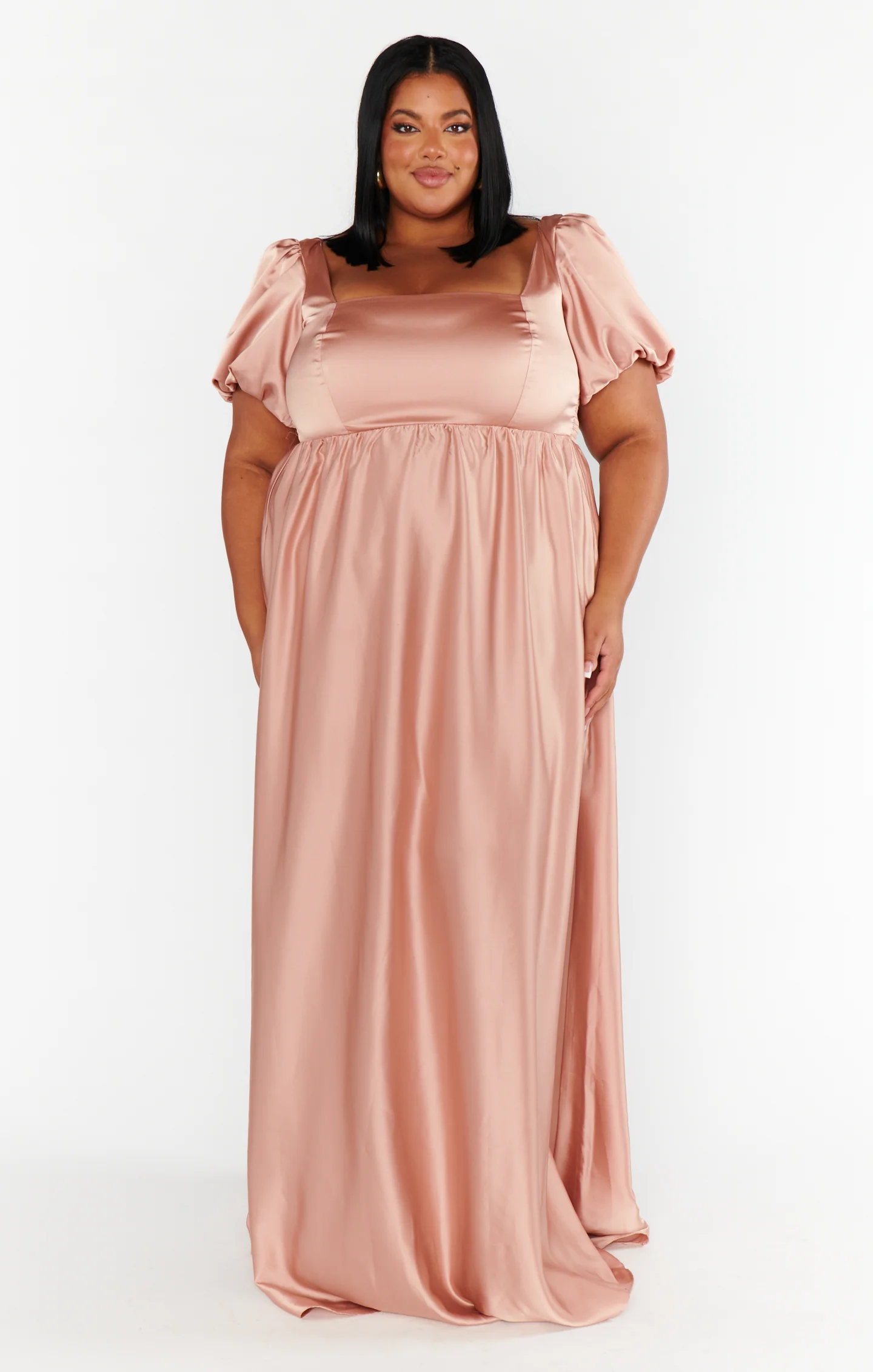 Maxi Dress ~ Rose Gold Luxe Satin