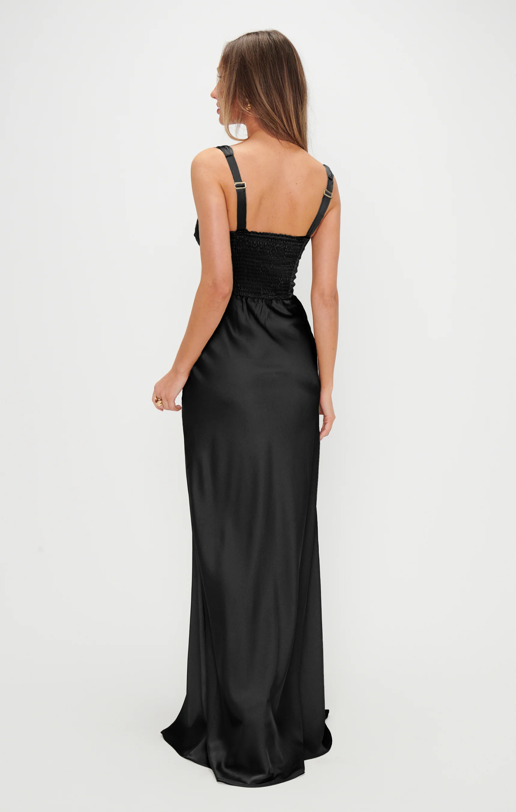 Lana Maxi Dress ~ Black Satin