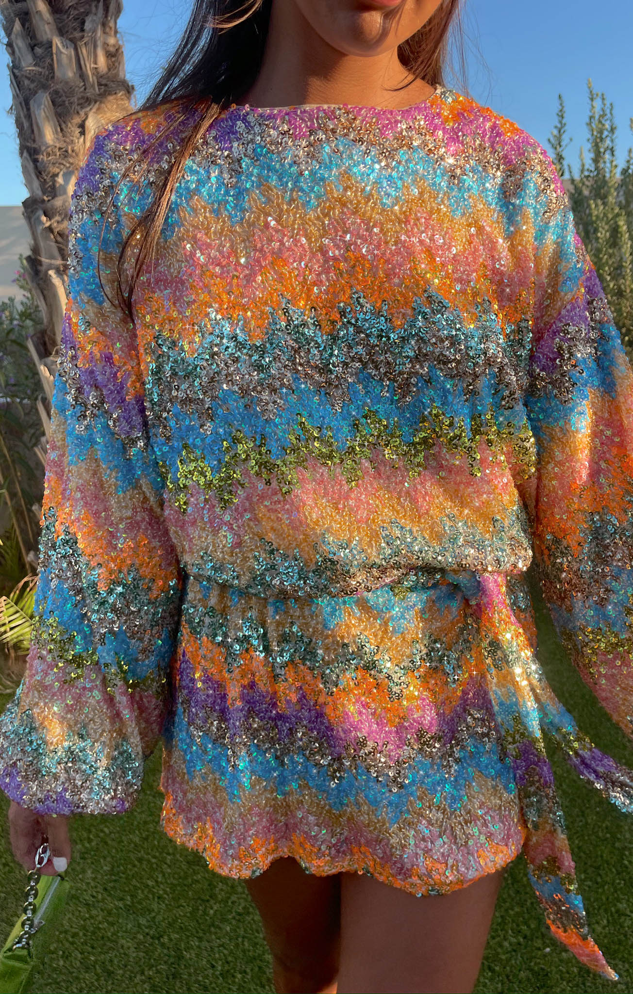 Mini Dress Wavy Sequins