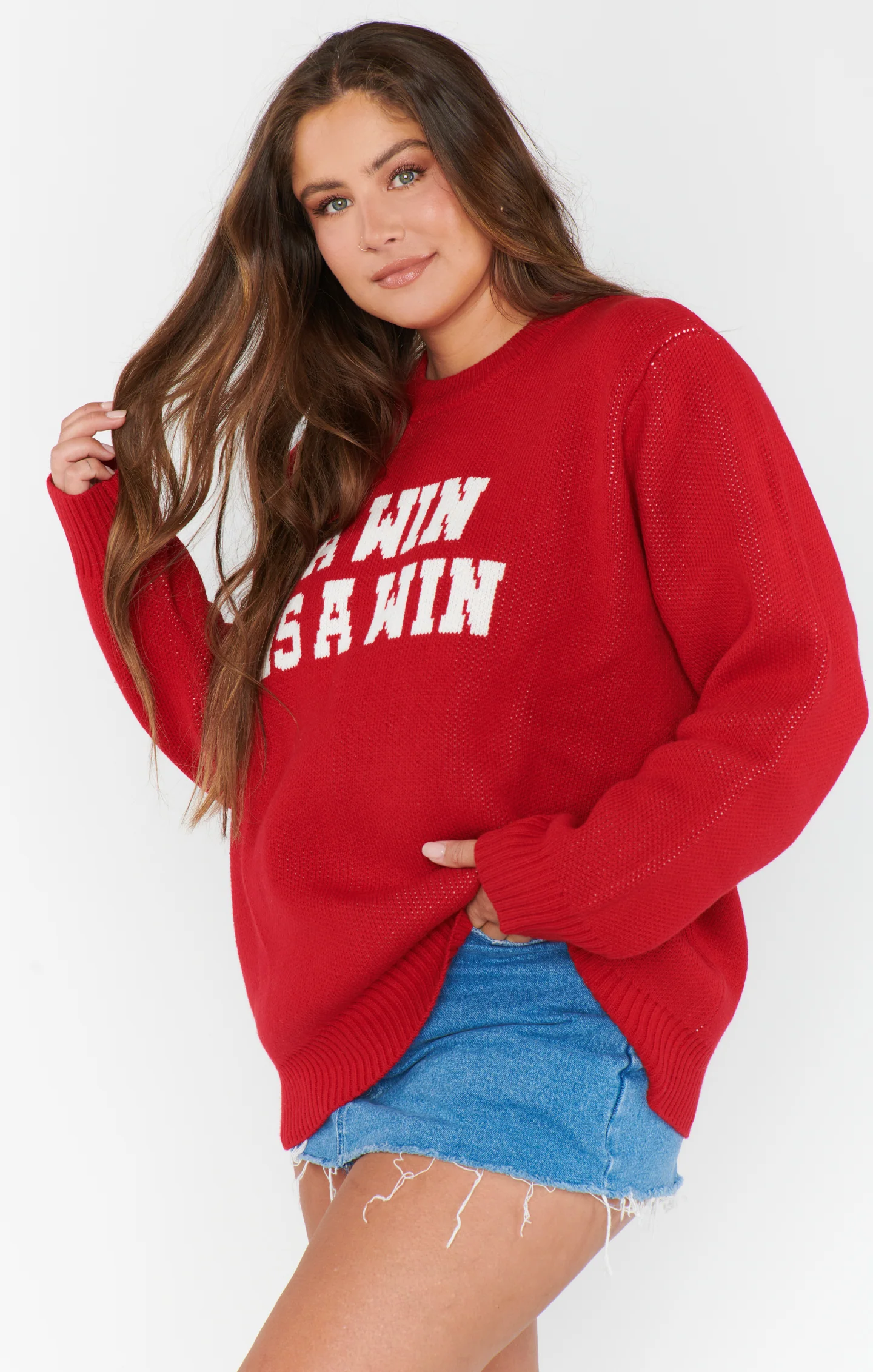 Varsity Sweater ~ Win Graphic Knit