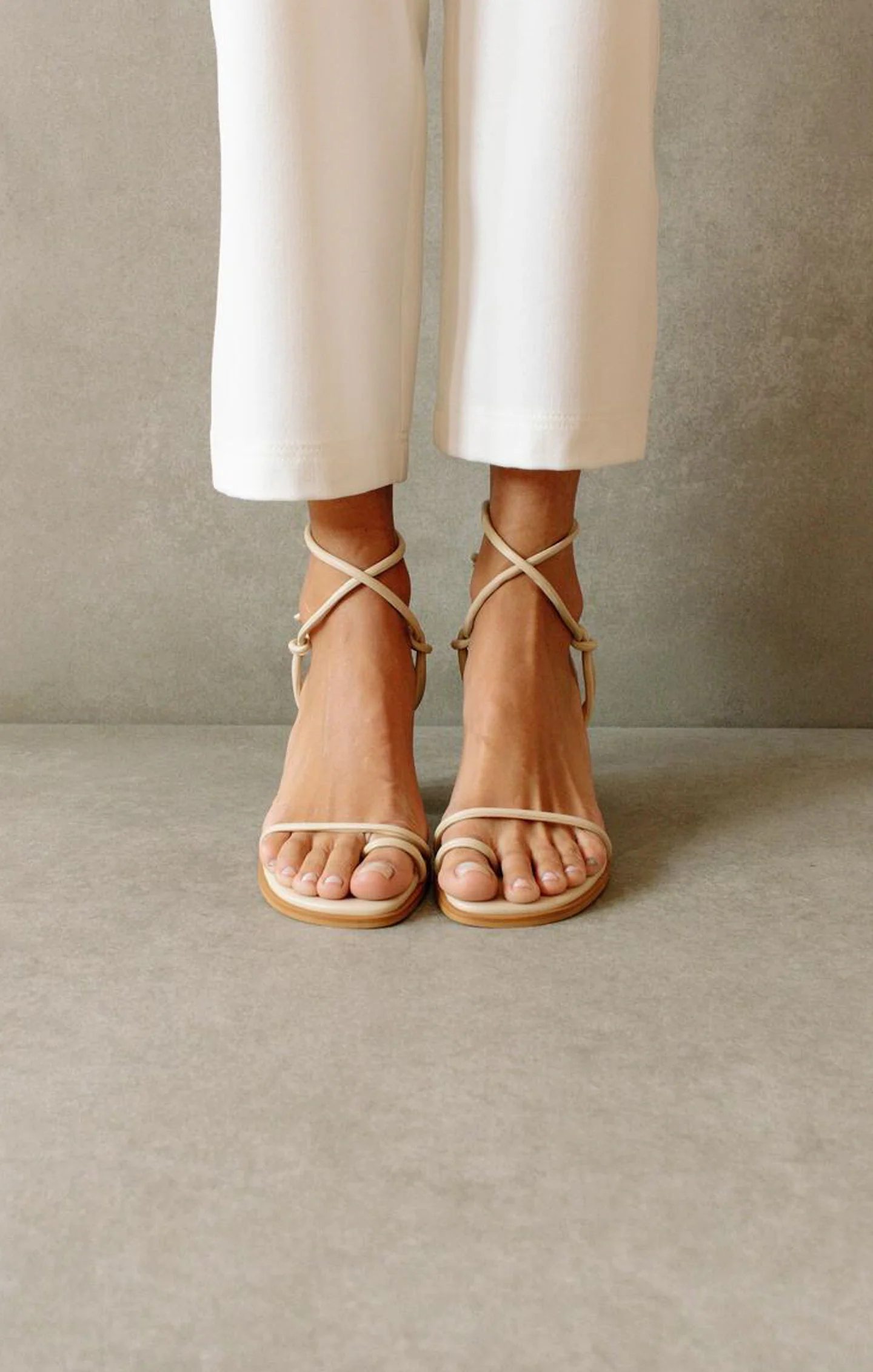 Alohas Grace Wrap Up Heel ~ Corn Ivory