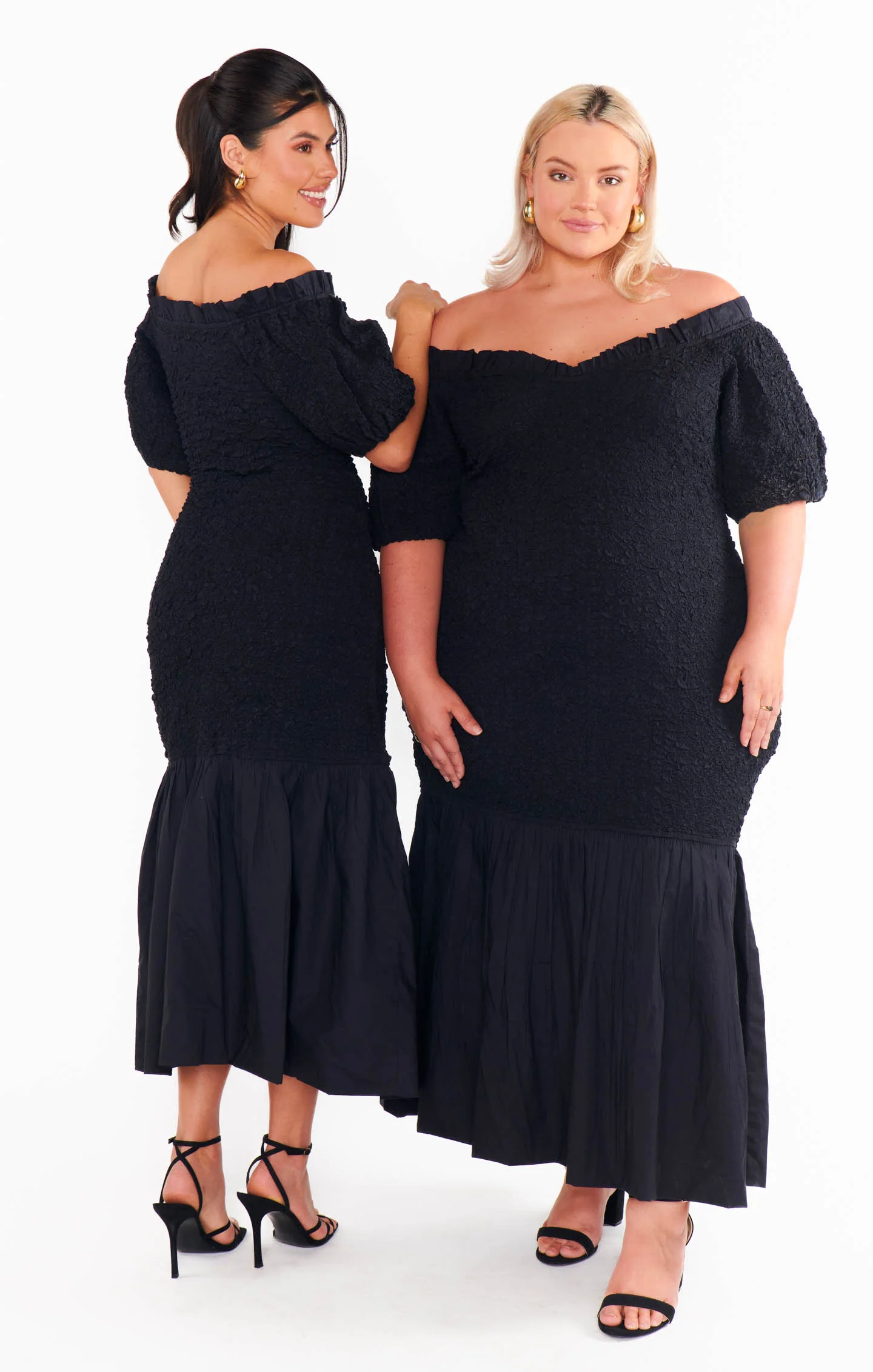 Rom Com Midi Dress ~ Black Texture Stretch