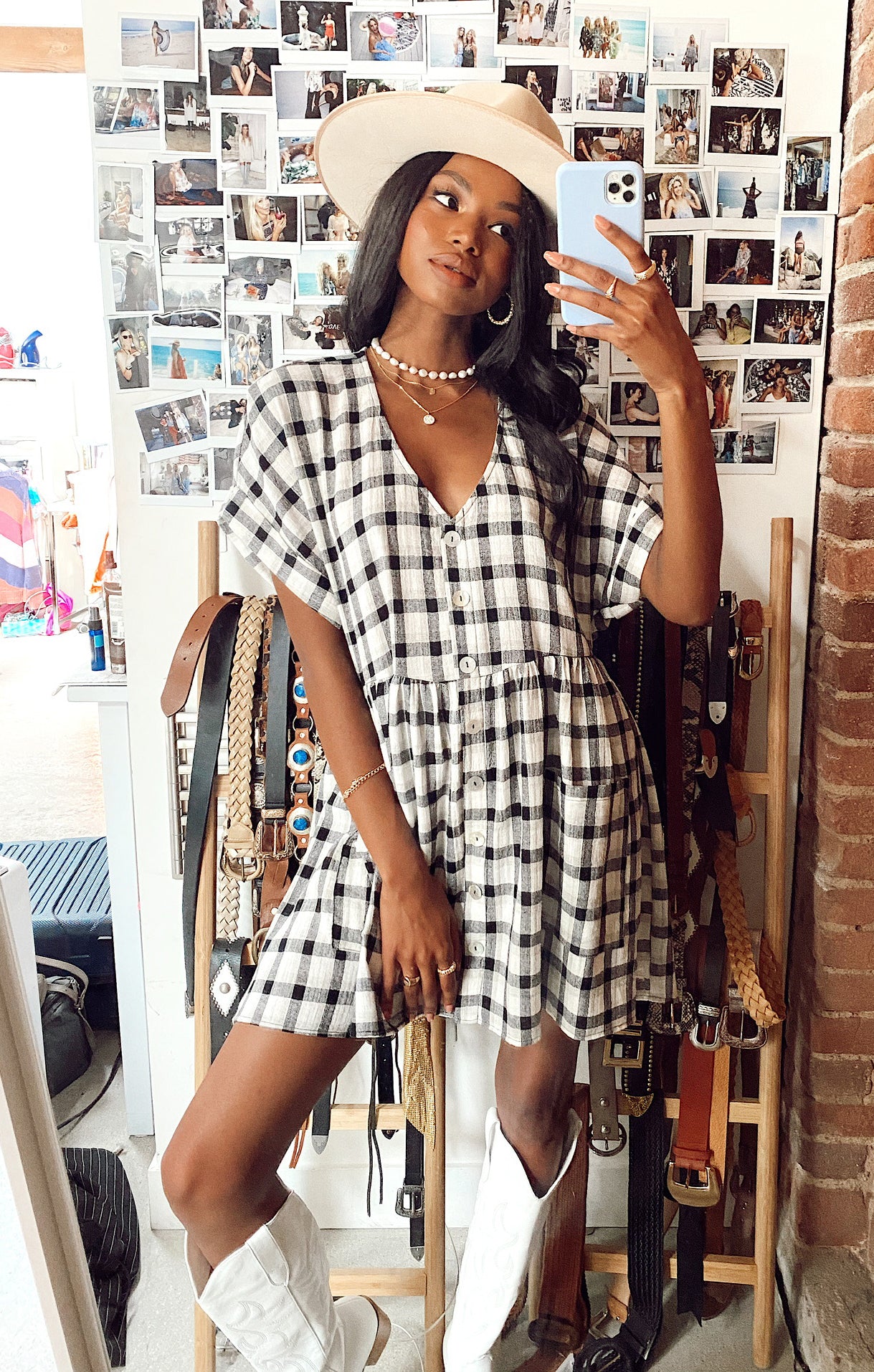 Odessa Dress ~ Check Me Black