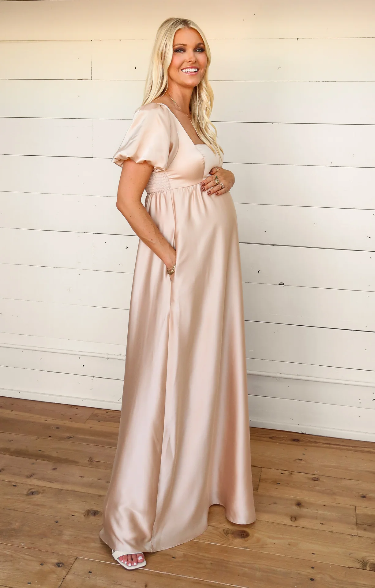 Luna Maxi Dress ~ Gold Velvet Silky