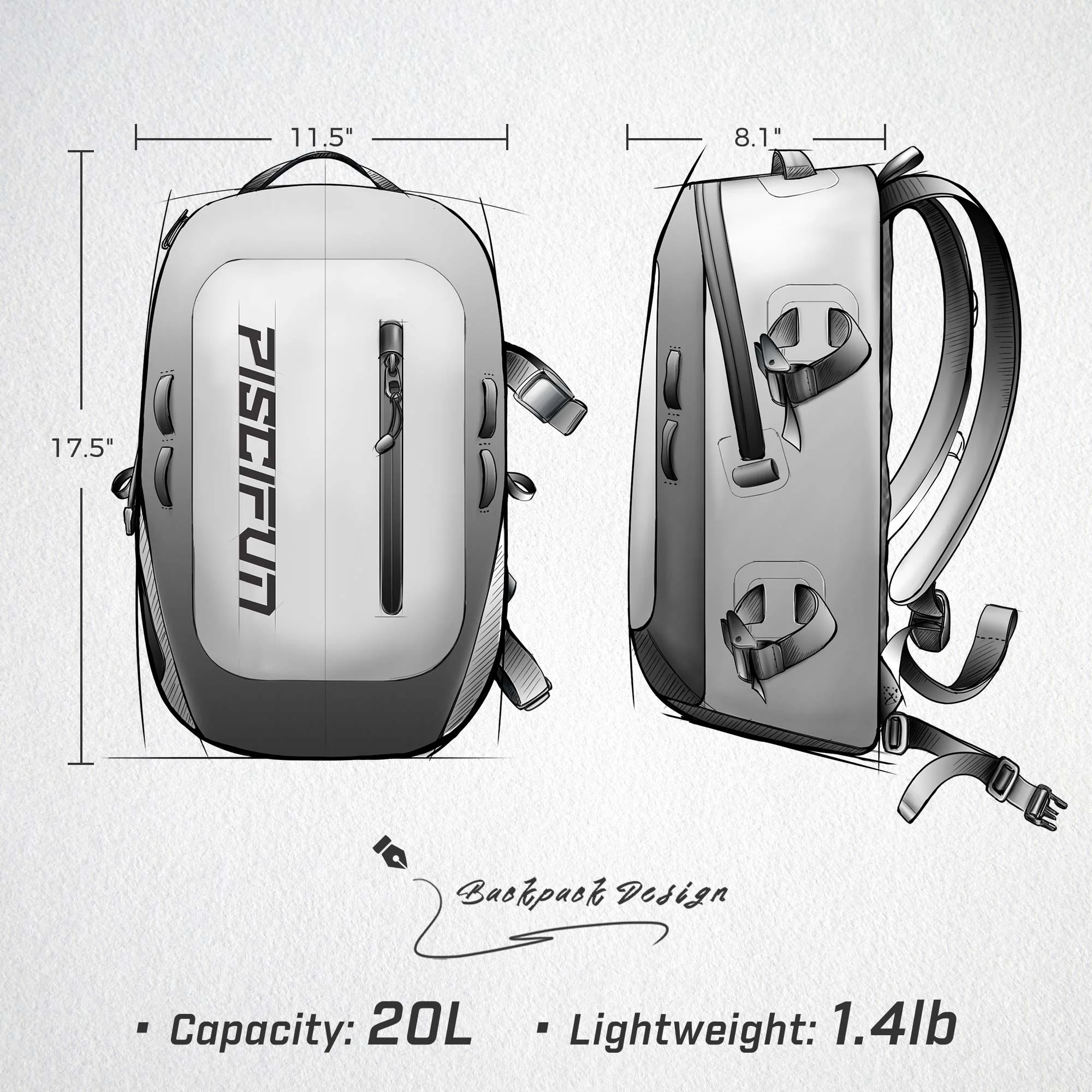 Piscifun Waterproof Backpack TPU Dry Bag Waterproof Bag
