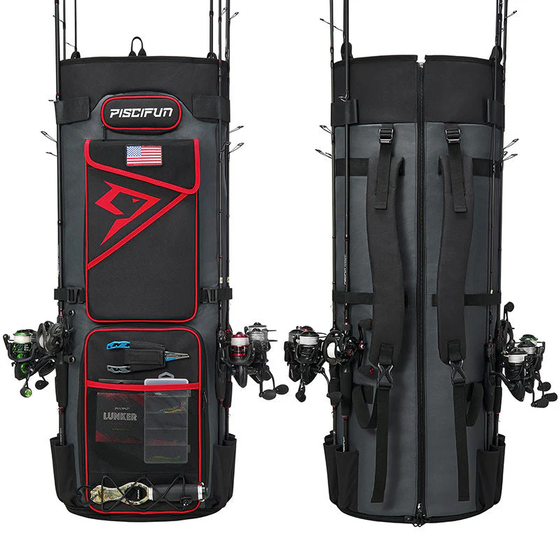 Piscifun Fishing Rod Case Bag Holds 8 Rods & Reels, 100L Large Storage Sale