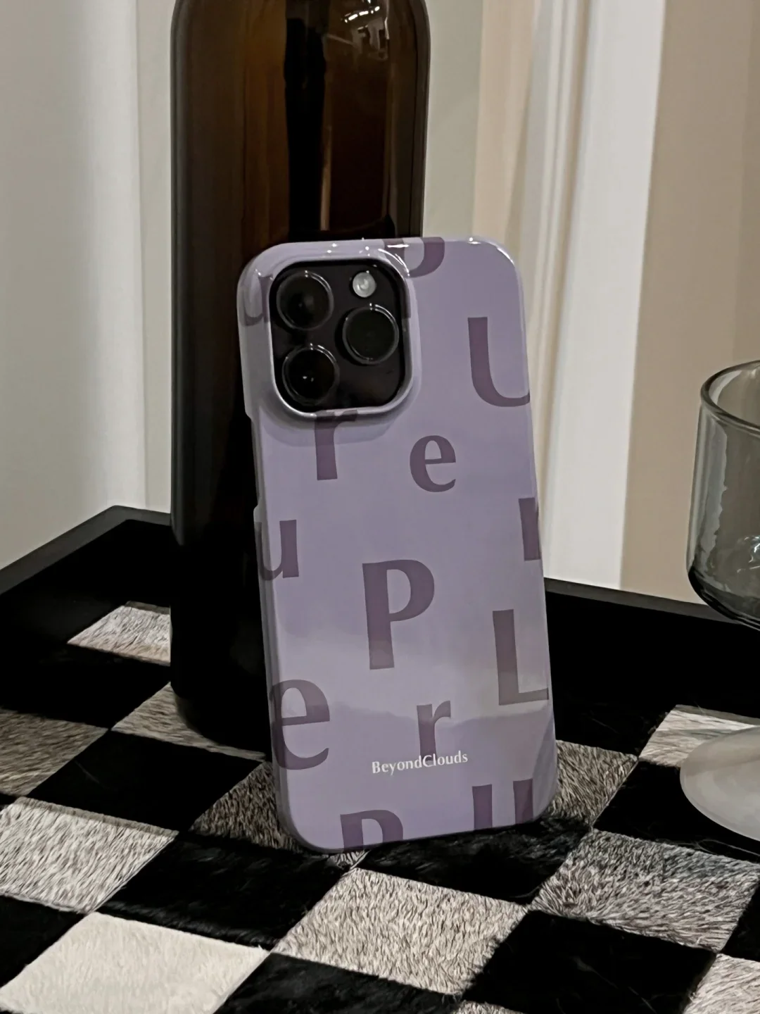 Purple Alphabet Printed Phone Case