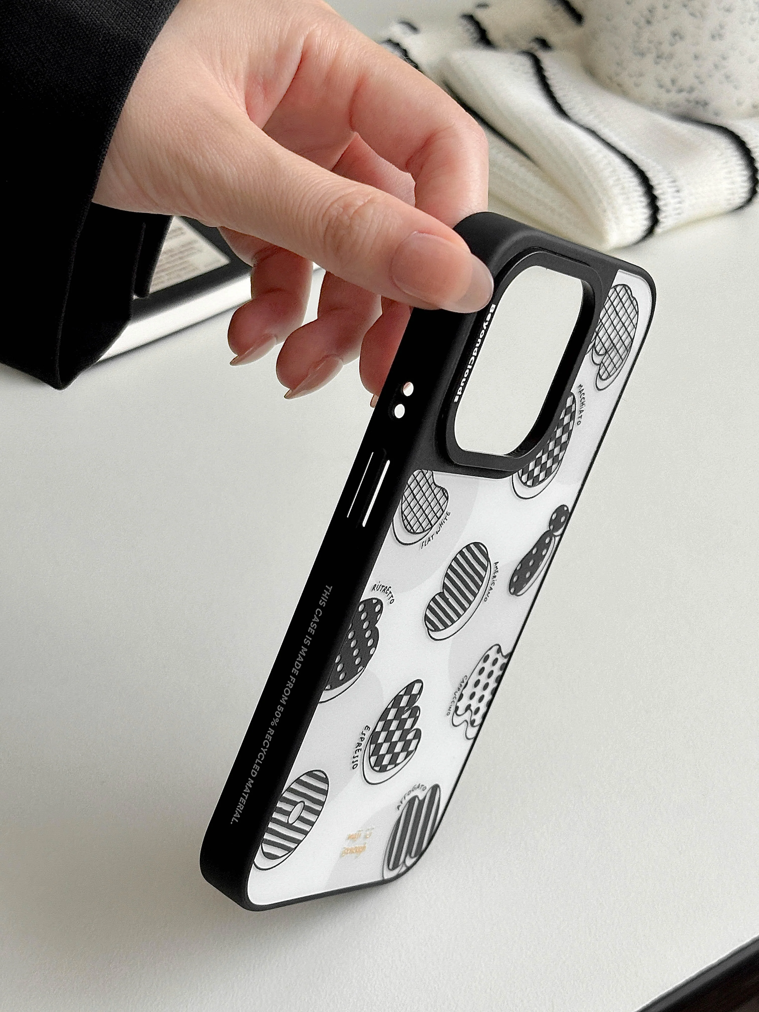 Black Letters Print Phone Case