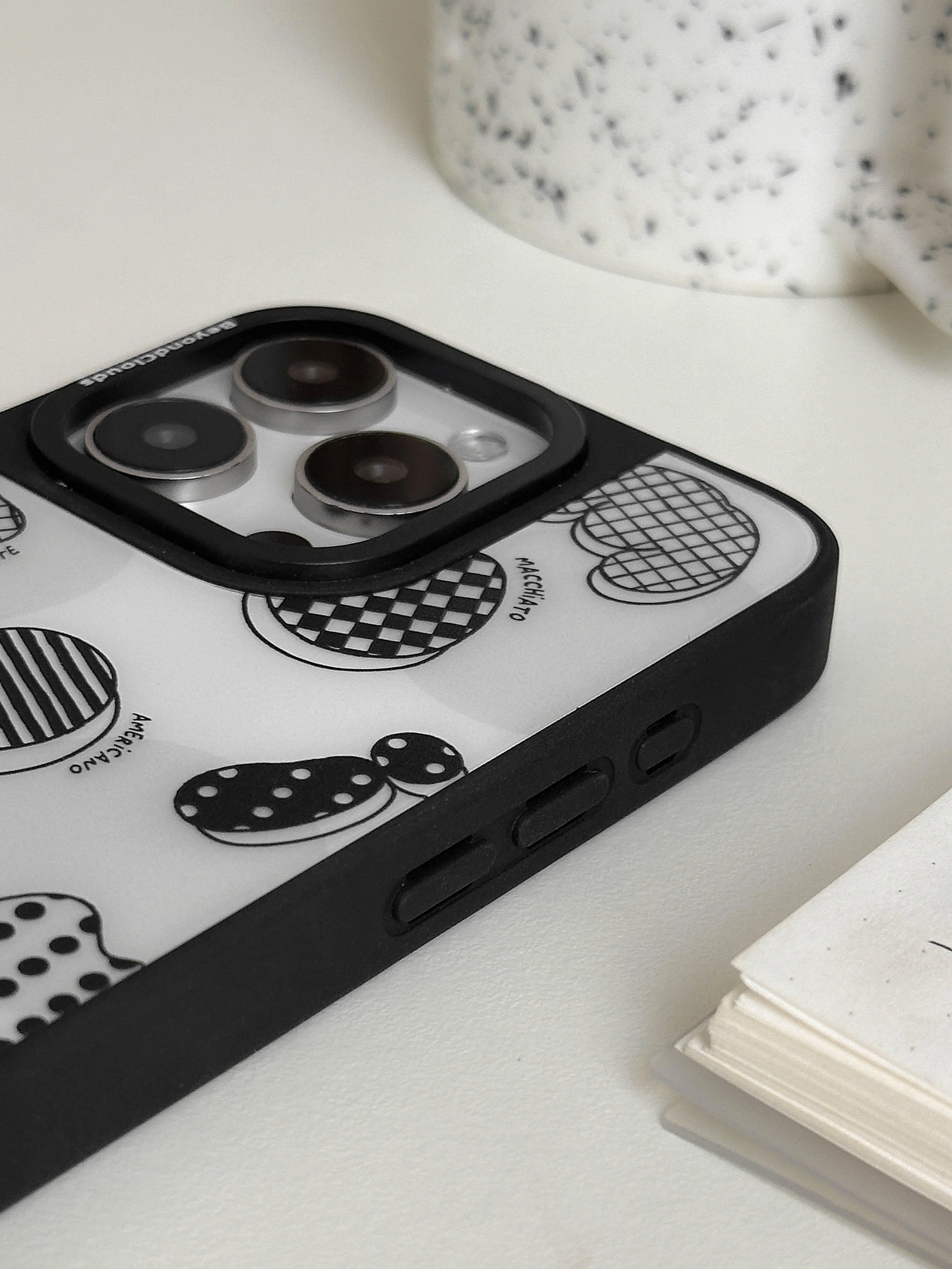 Black Letters Print Phone Case