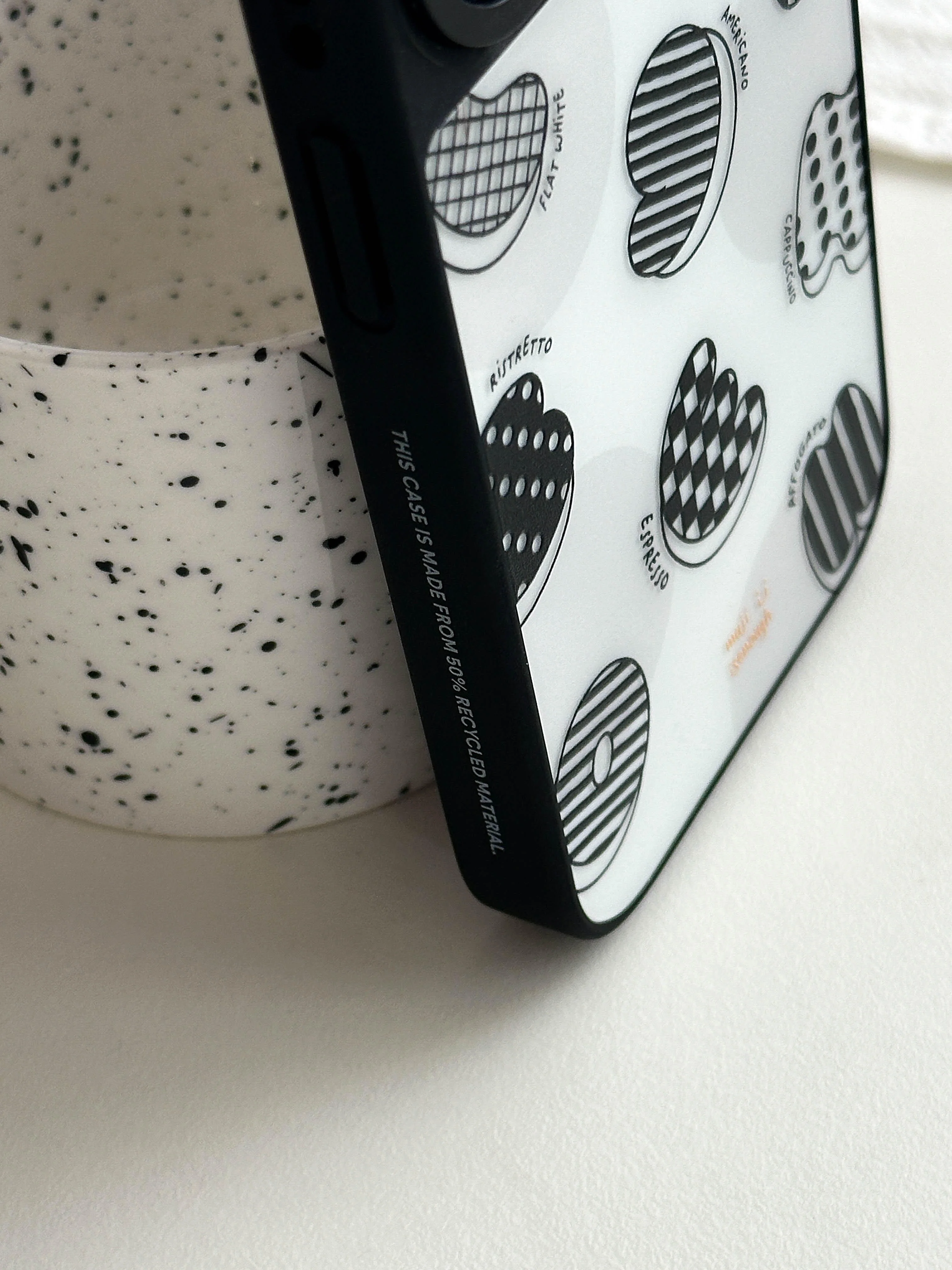 Black Letters Print Phone Case