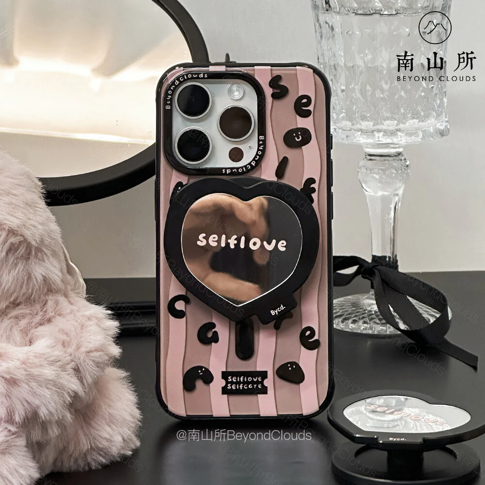 Selflove Pink Black Waves Printed Phone Case