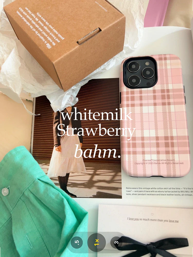 Classic Plaid Stripe Double Layer Phone Case