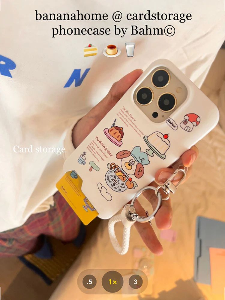 Cartoon Chef Puppy Printed Card Holder Phone Case
