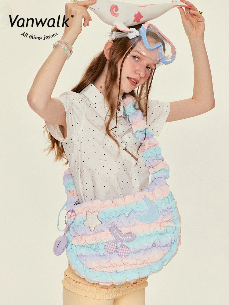 VANWALK Bubble Island Ruffled Cloud Crossbody Bag