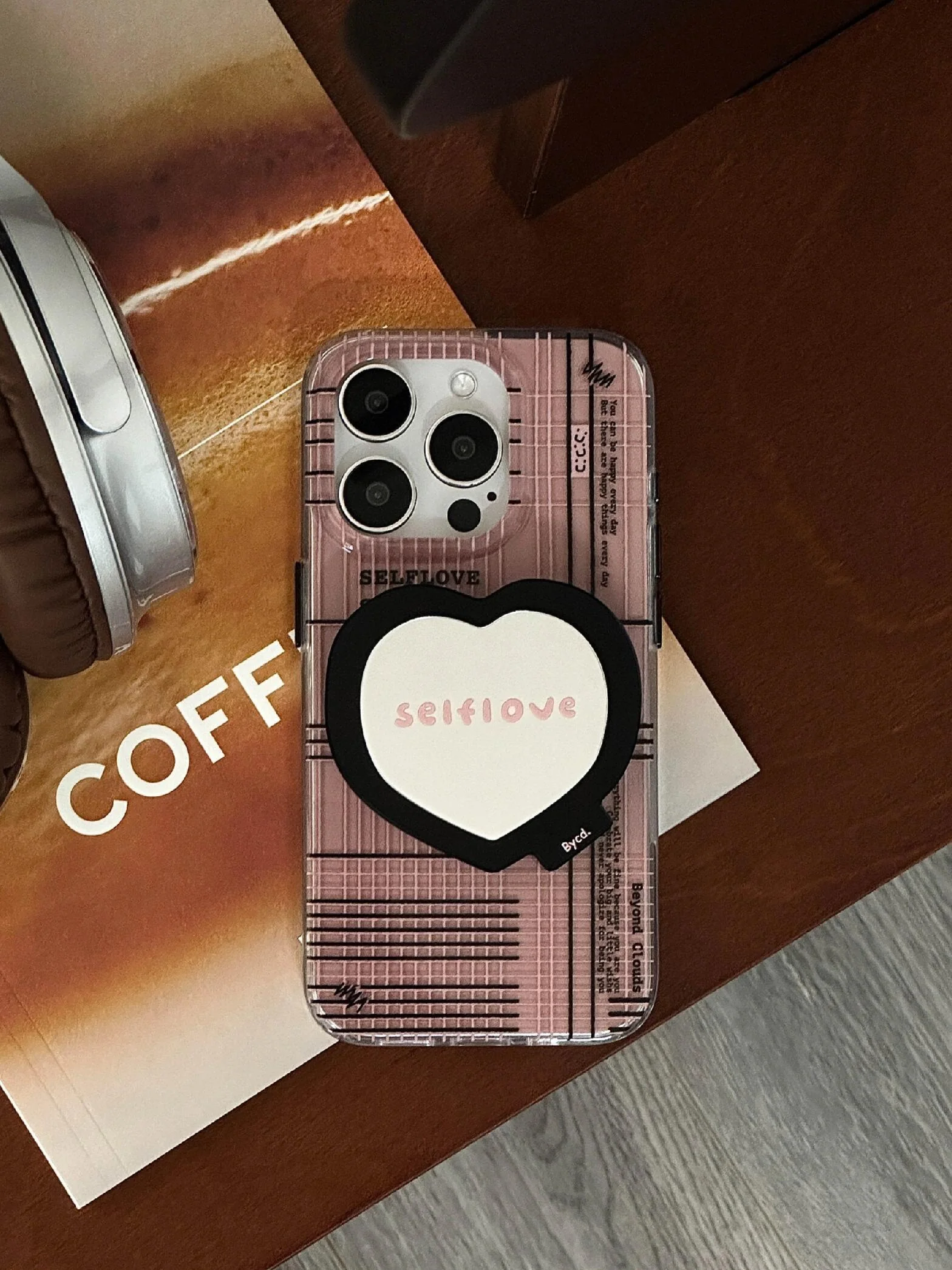 Selflove Pink Black Printed Phone Case