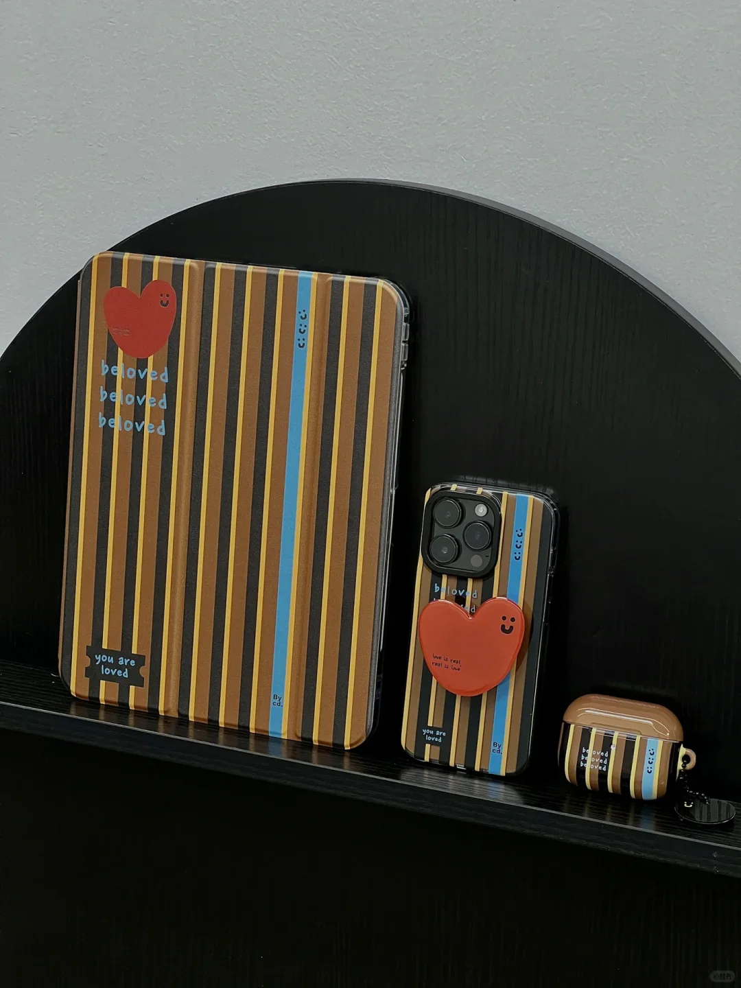 Black Brown Strip Phone Case