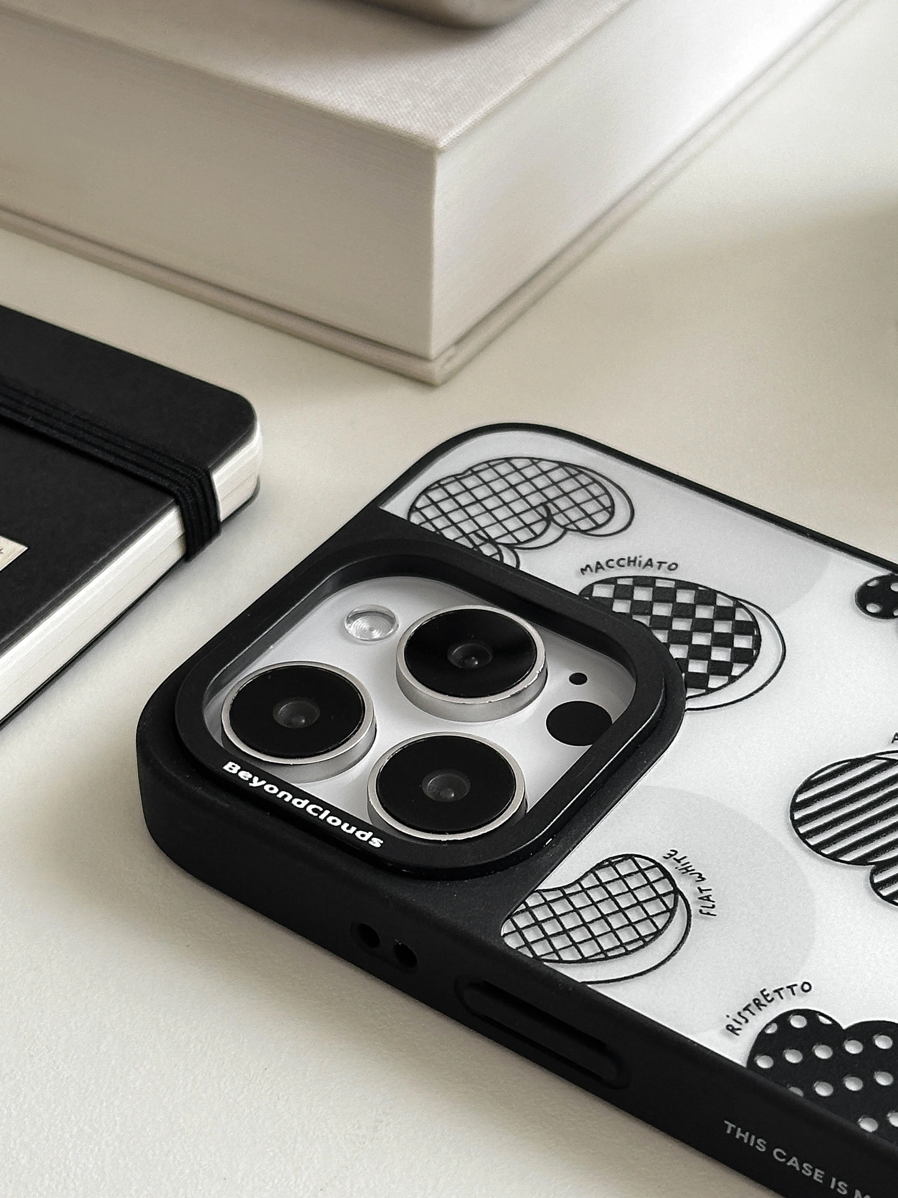 Black Letters Print Phone Case