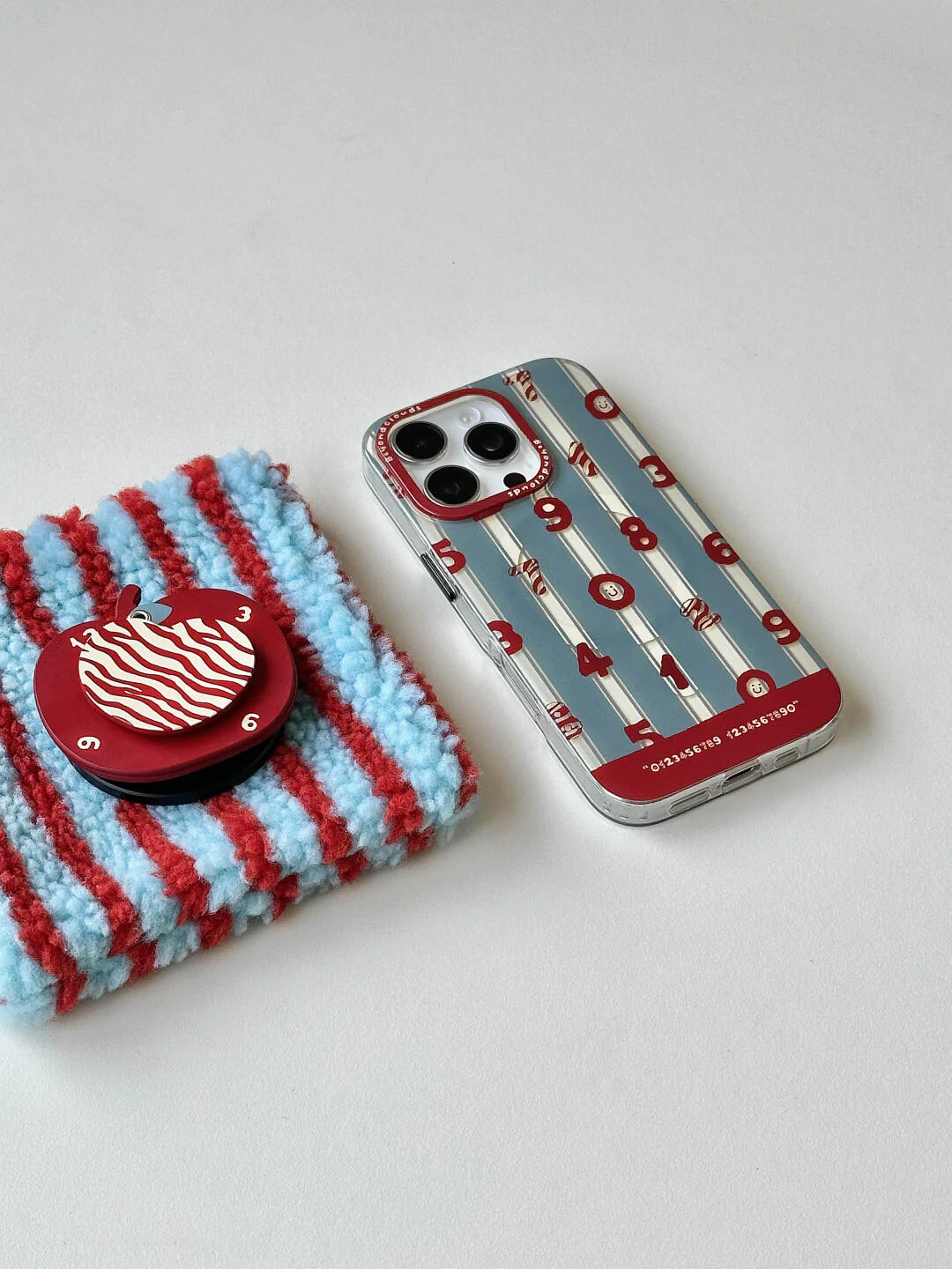 Red Apple Number Printed Phone Case