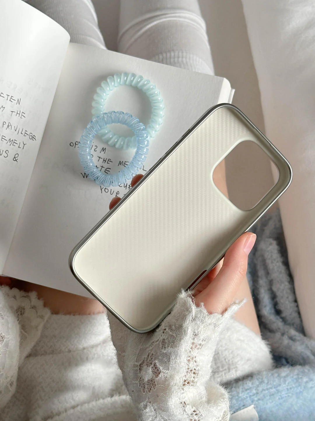 Blue Heart Bunny Printed Phone Case