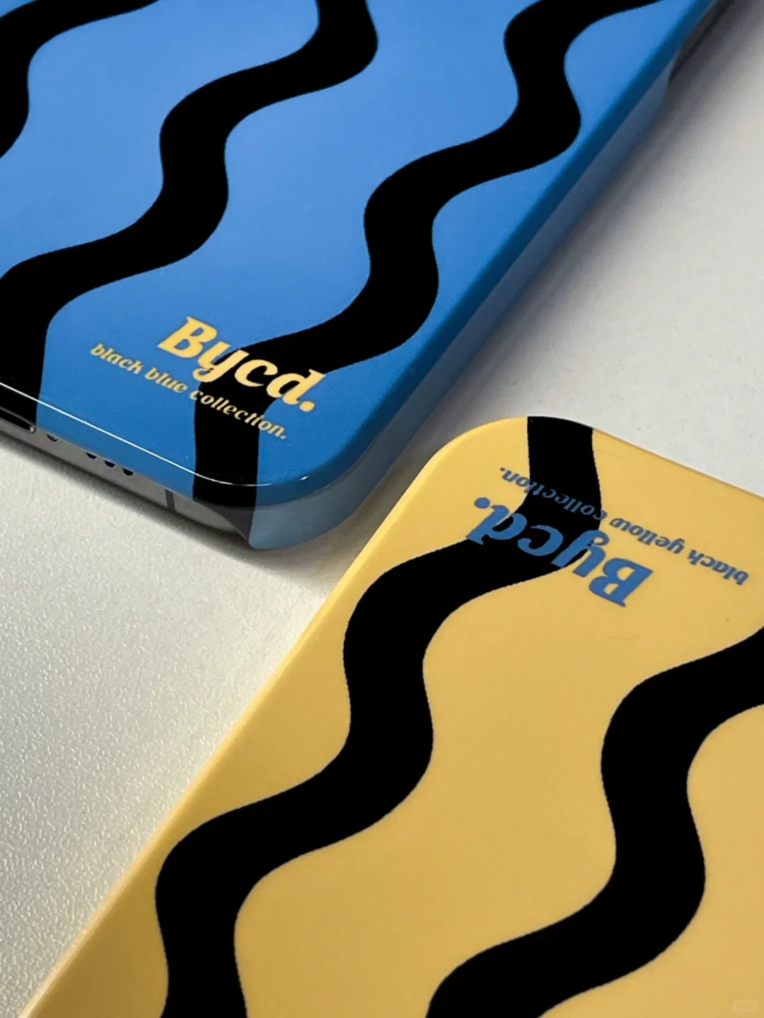 Blue Yellow Waves Printed Phone Case