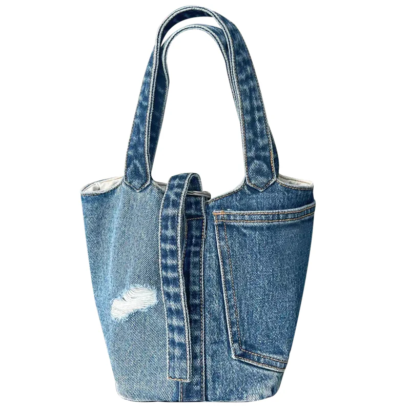 Denim Bucket Bag