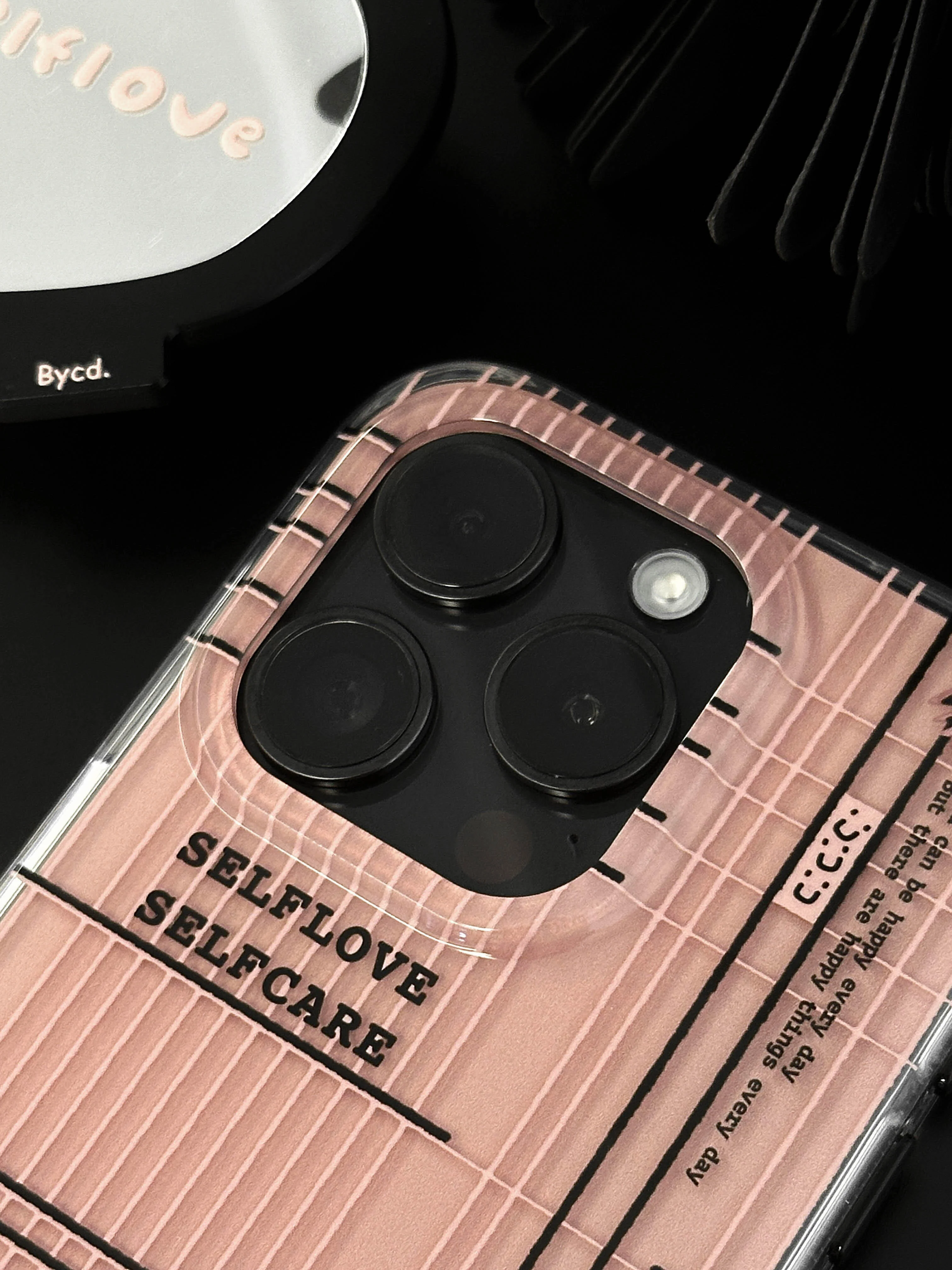 Selflove Pink Black Printed Phone Case