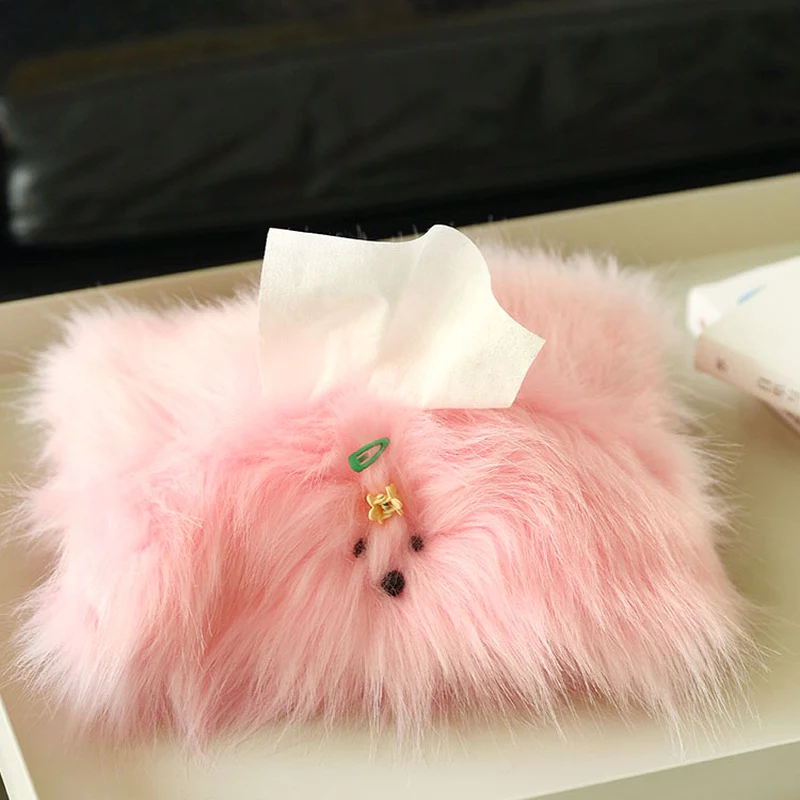 Cute Puppy Plush Tissue Box Cover