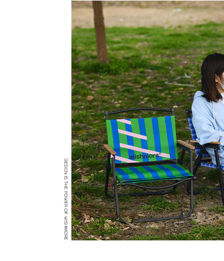 Plaid Foldable Outdoor Camp Chair