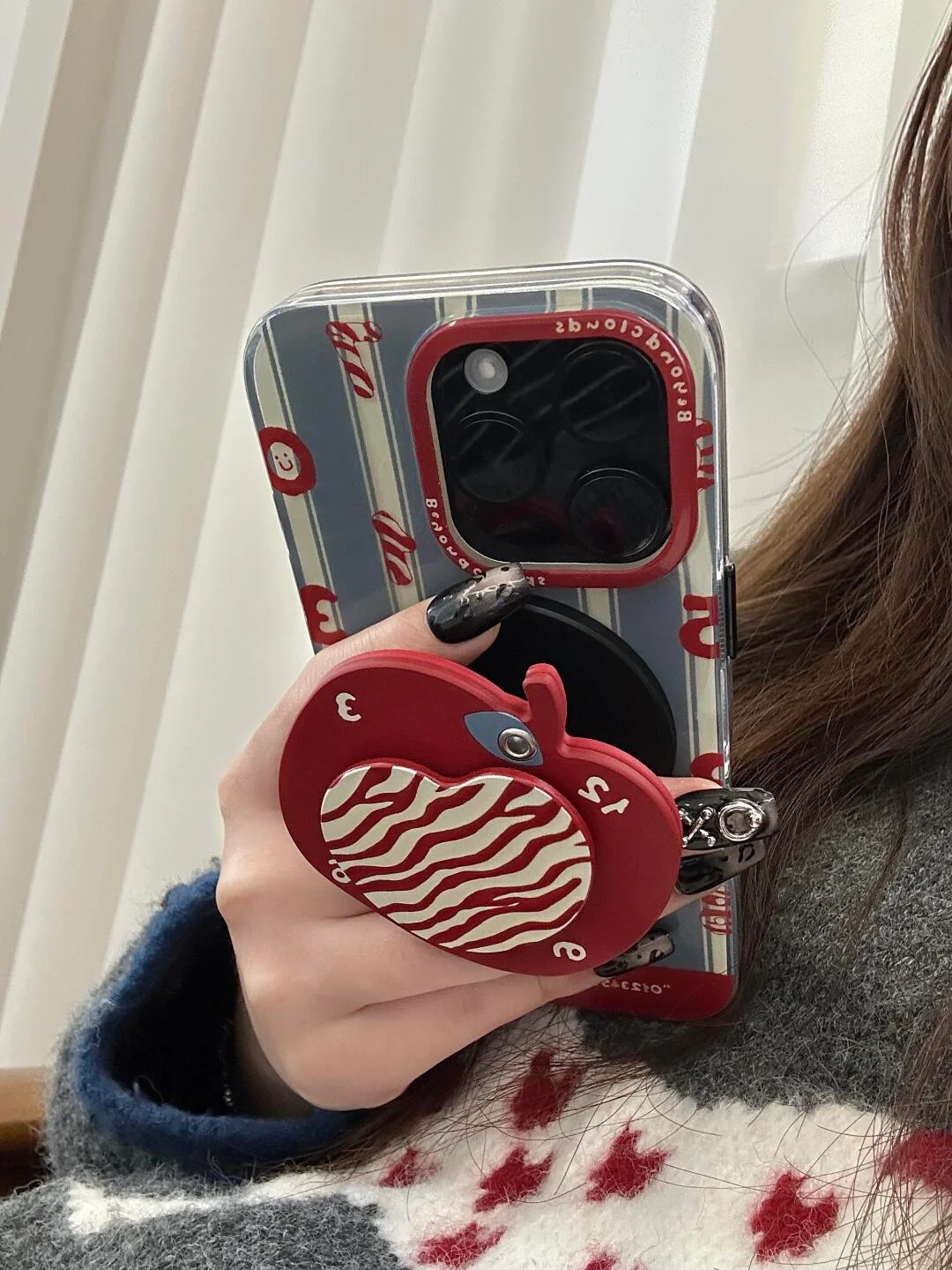 Red Apple Number Printed Phone Case