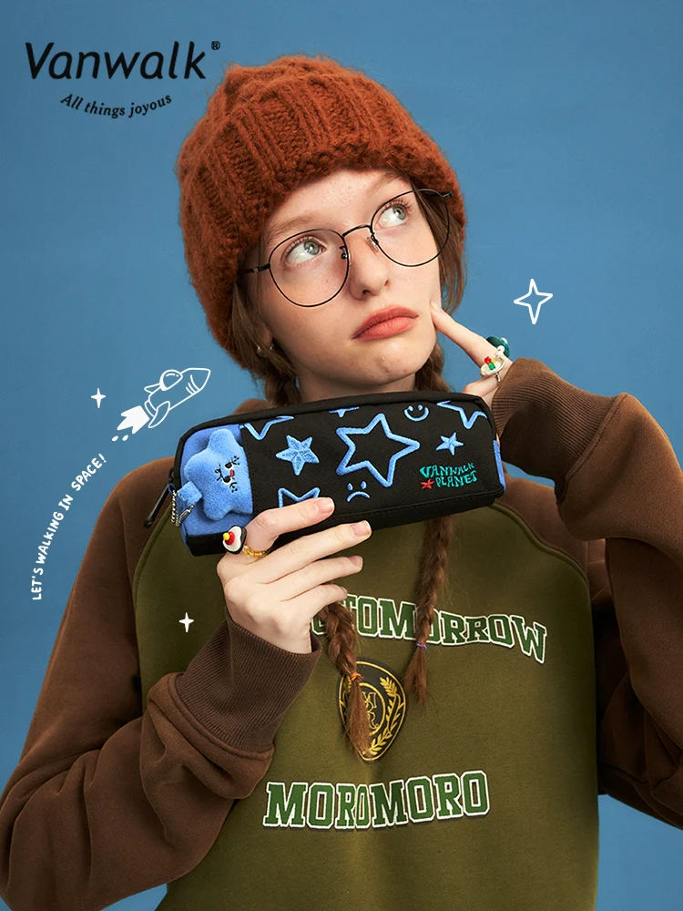 VANWALK Planet Illustration Long Pencil Bag
