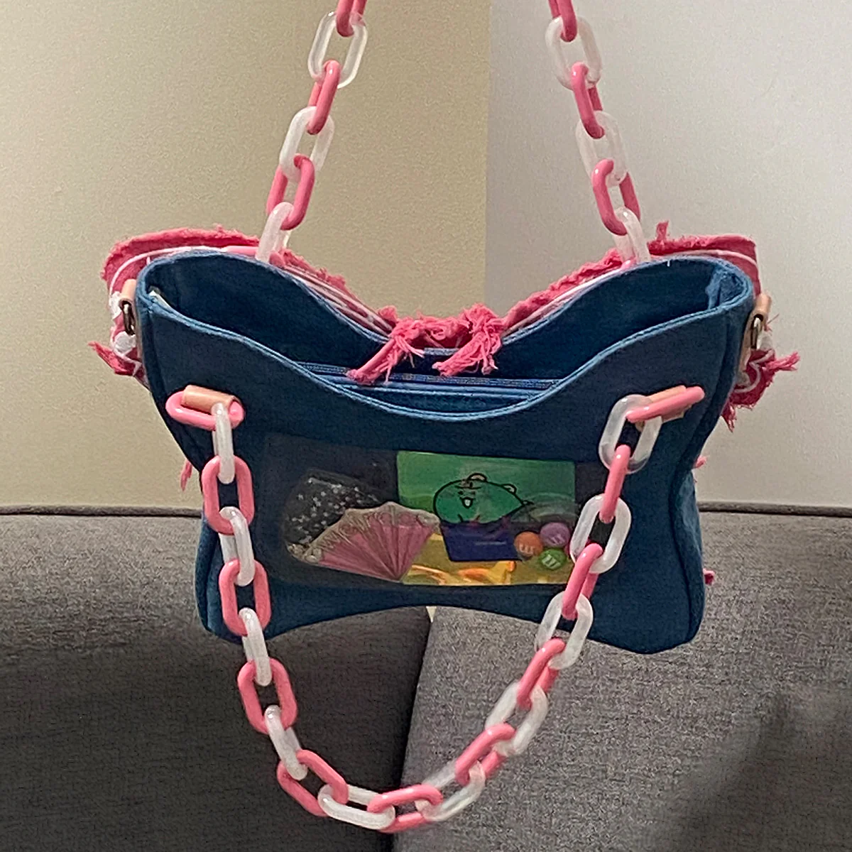 Y2k Butterfly shape denim crossbody bag