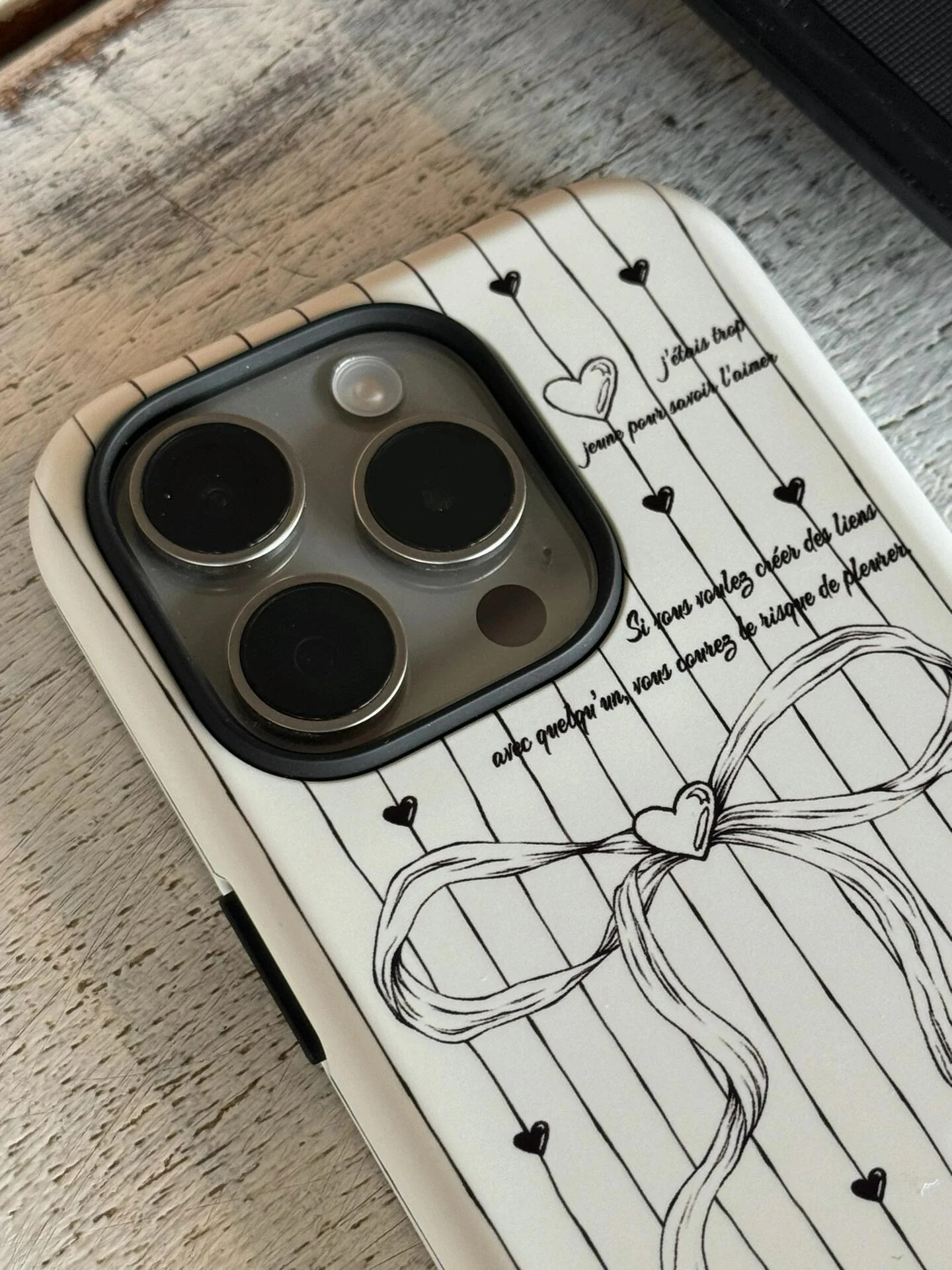 Line Bow Black White Printed Double Layer Phone Case